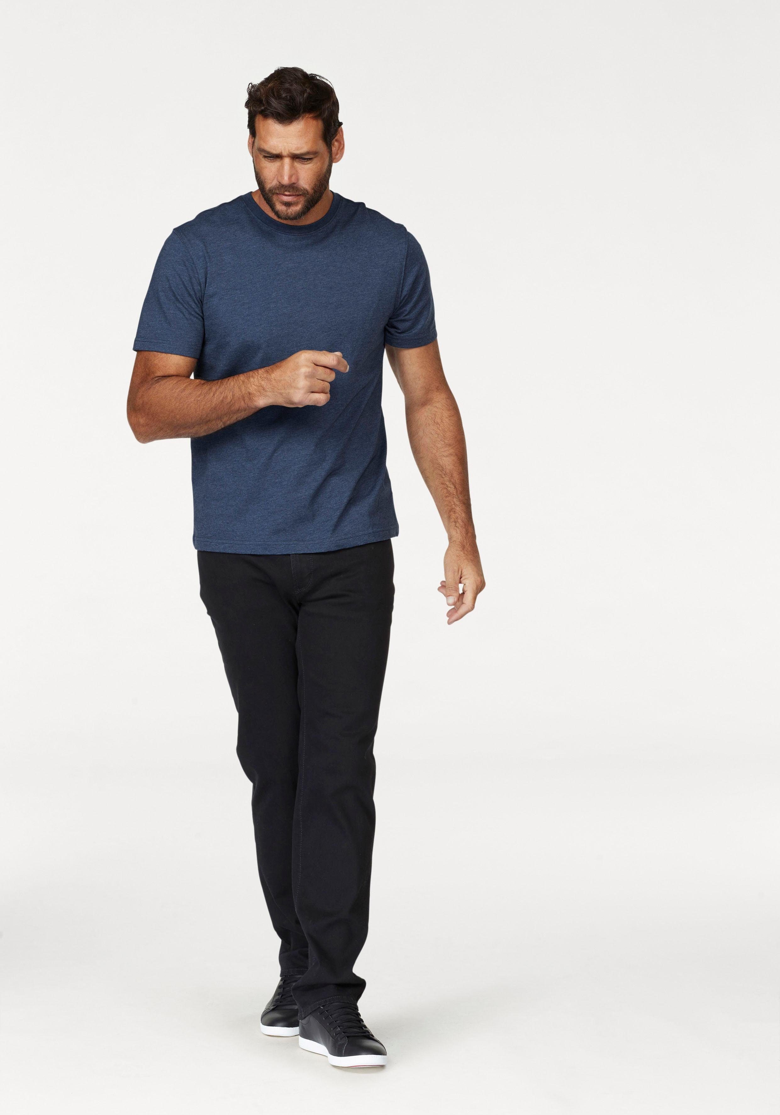 Man's World Shirt met ronde hals Korte mouwen, basic stijl, van katoenmix, 2-pack (2-delig, Set van 2)