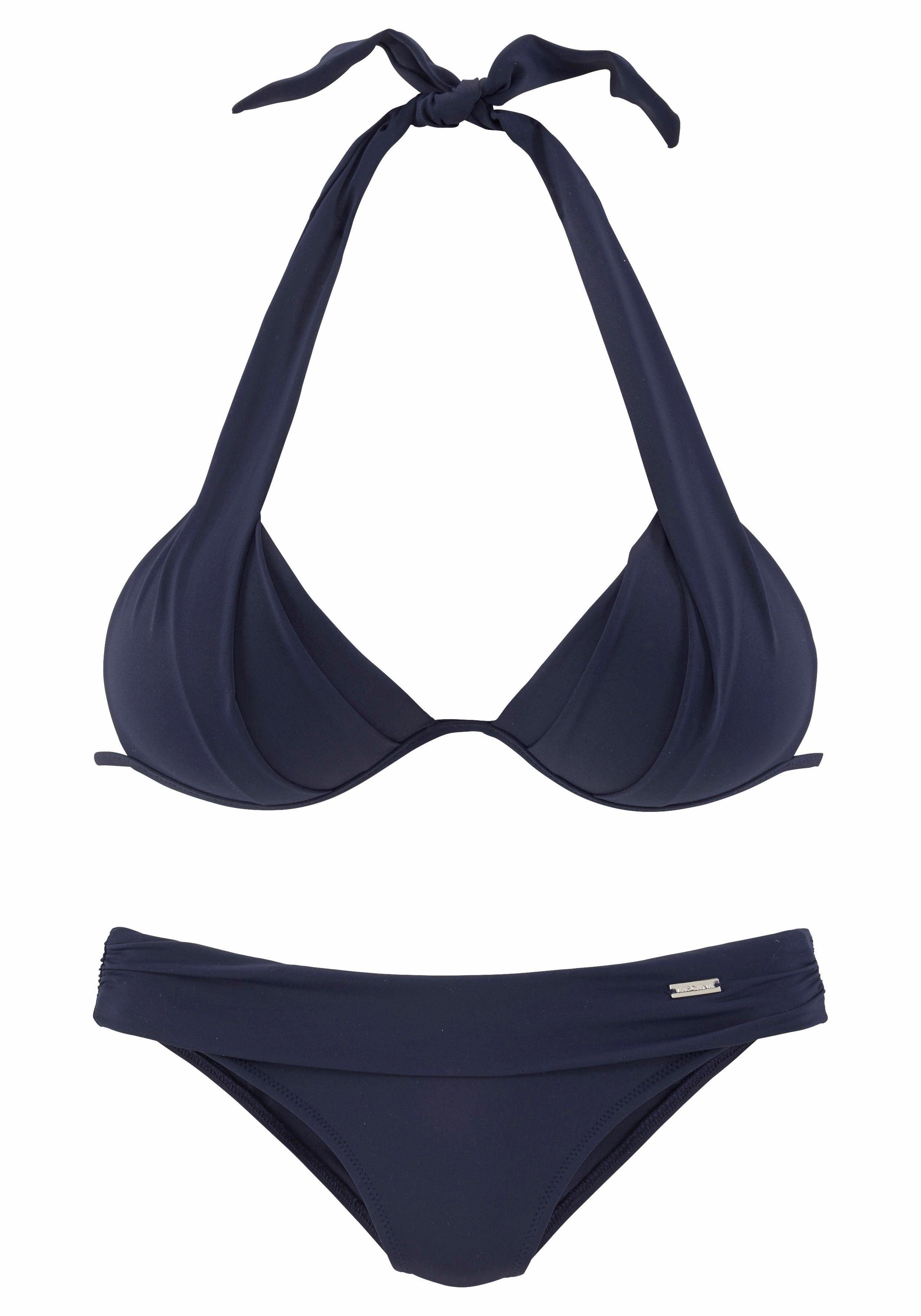 Lascana Triangelbikini in de nek te binden, gewatteerde cups, met ingebouwde kussens