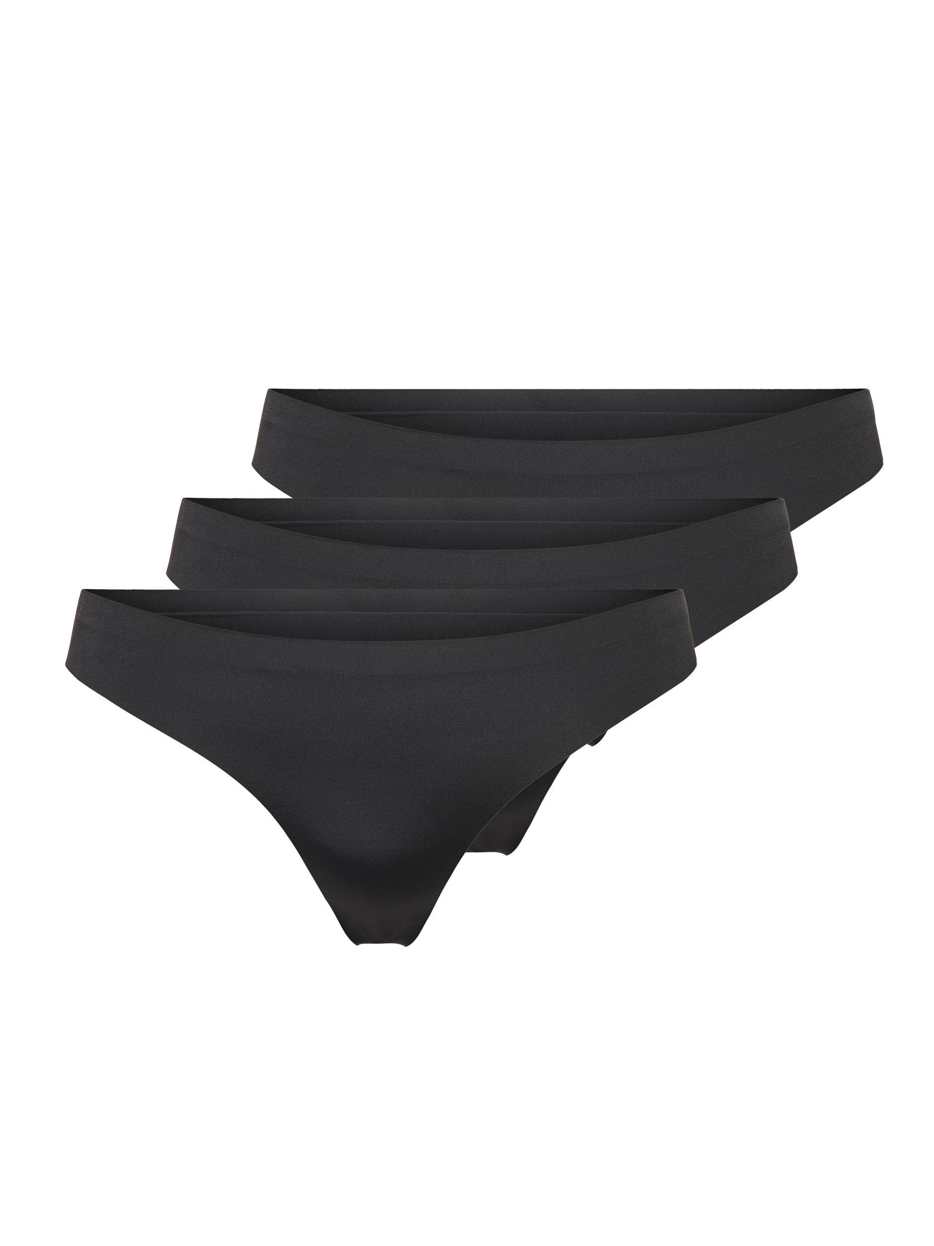 Only T-string ONLTRACY BONDED THONG NOOS 3-PK (set, 3 stuks) dames strings maat S (36) zwart