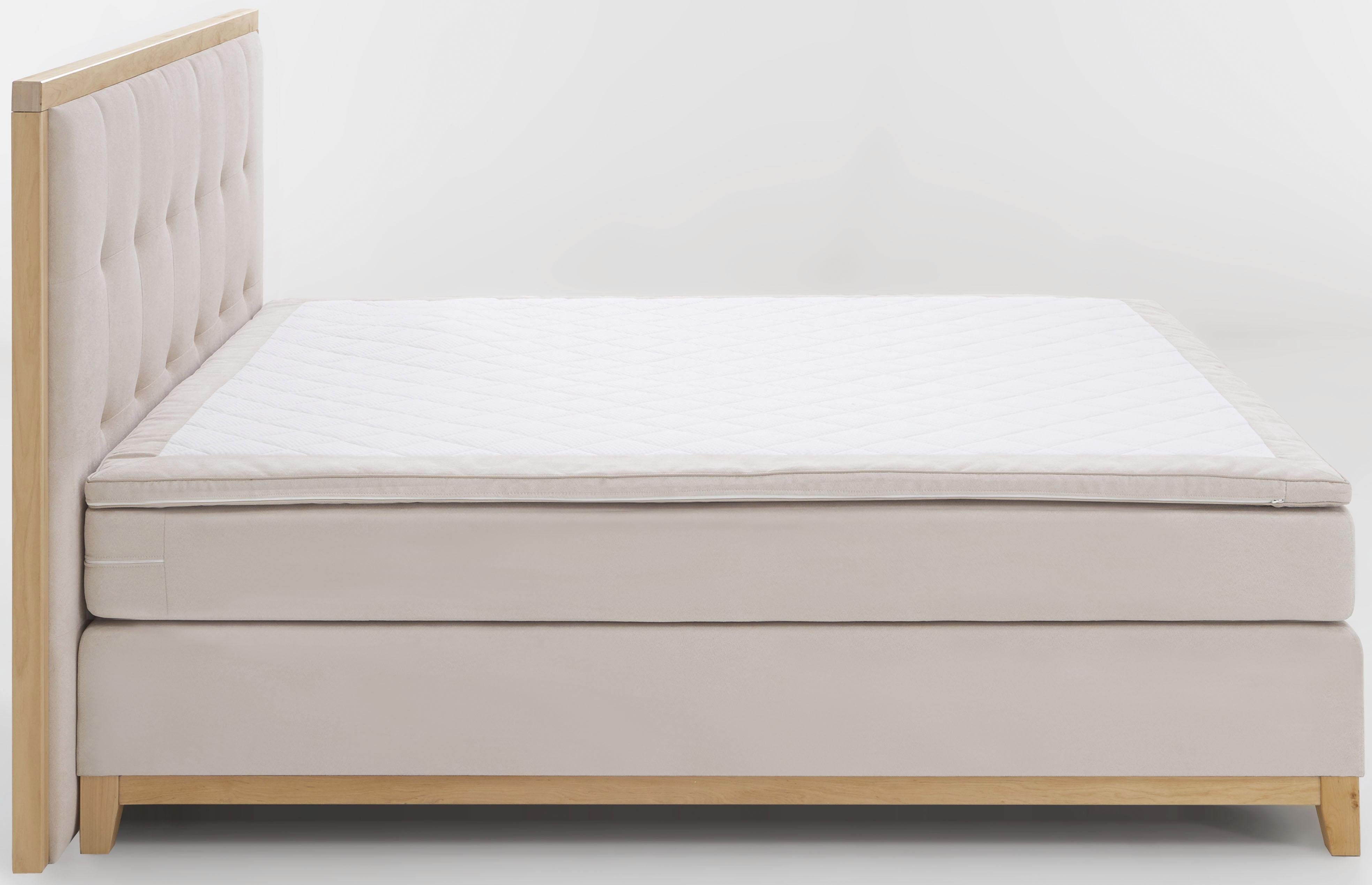 Home affaire Boxspring Sonja met stiksels in het hoofdbord en houten frame, inclusief topmatras