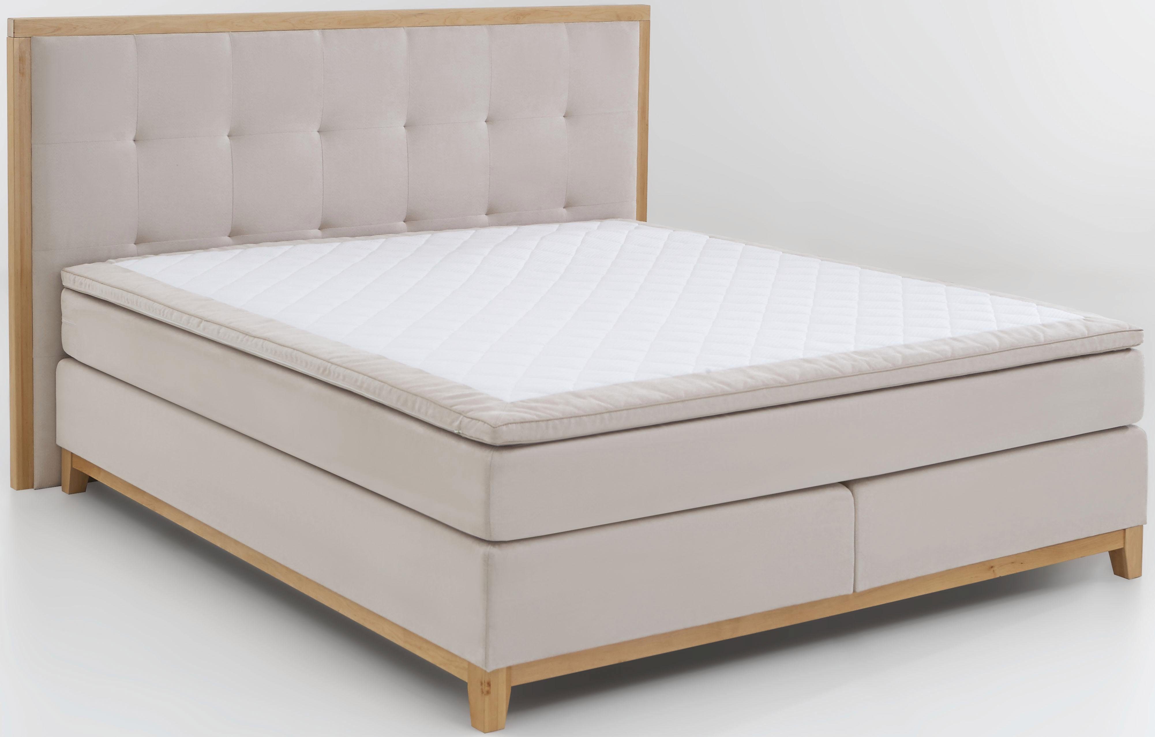 Home affaire Boxspring Sonja met stiksels in het hoofdbord en houten frame, inclusief topmatras