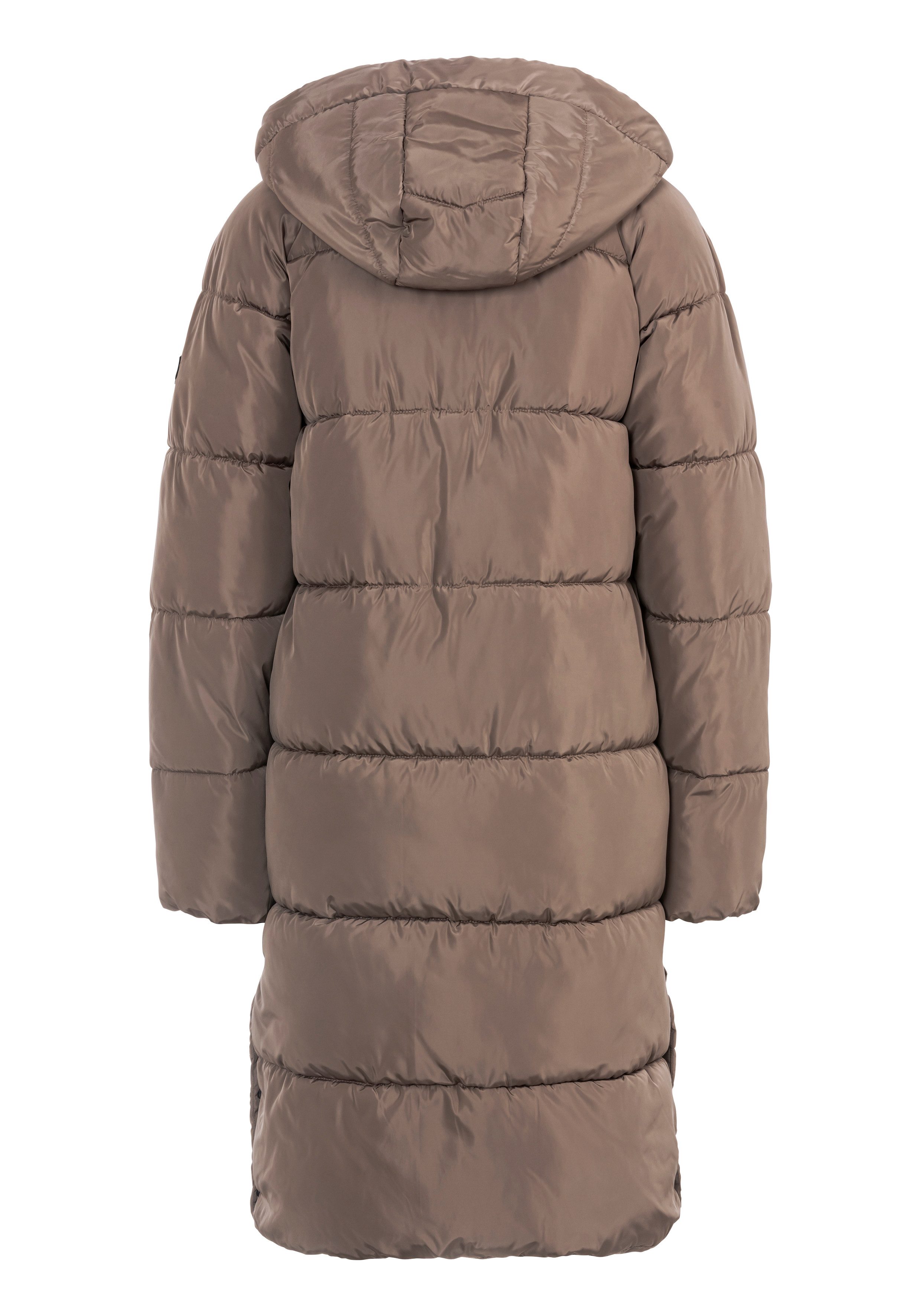 Only Gewatteerde jas ONLAMAND LONG PUFFER COAT CS OTW met capuchon en praktische 2-weg rits