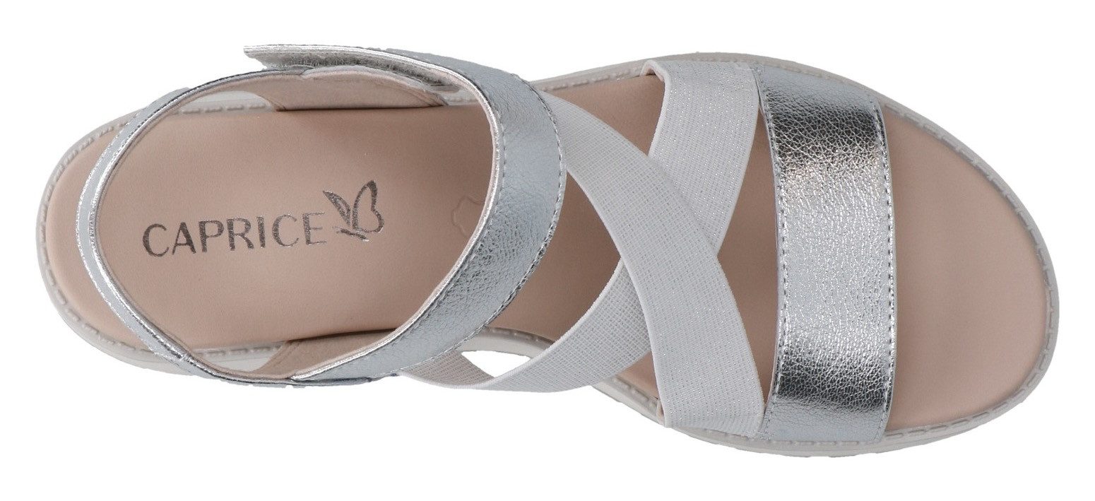 Caprice Sleehaksandaaltjes , riemchensandaal, zomerschoen, comfortabele schoen met strass-steentjes
