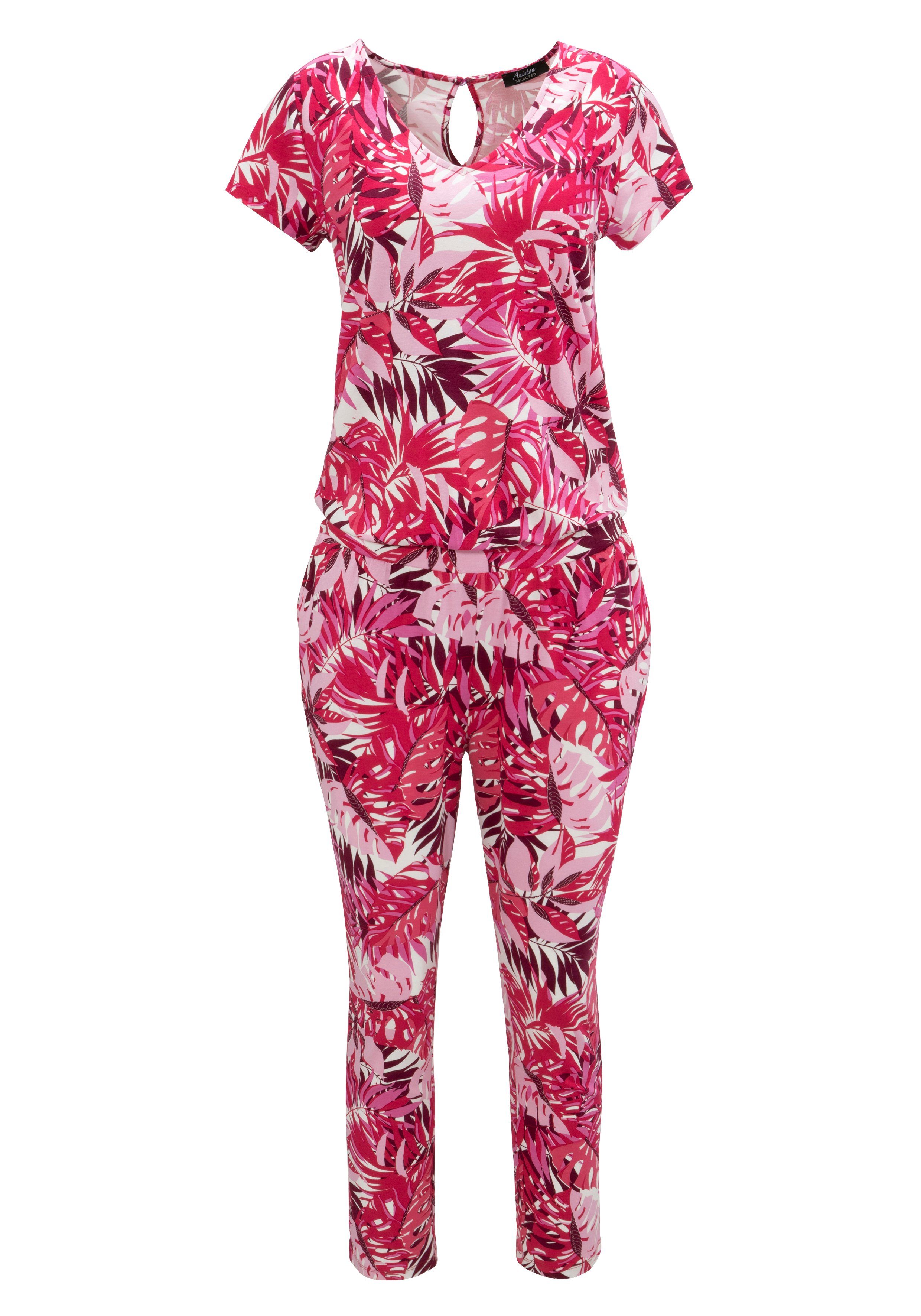 Aniston SELECTED Jumpsuit met elastische band op heuphoogte en zijzakken