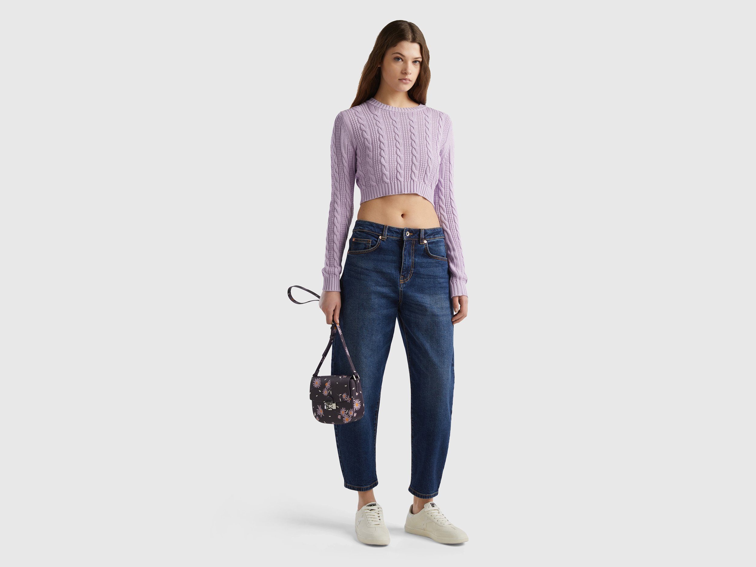 United Colors of Benetton Trui met ronde hals cropped