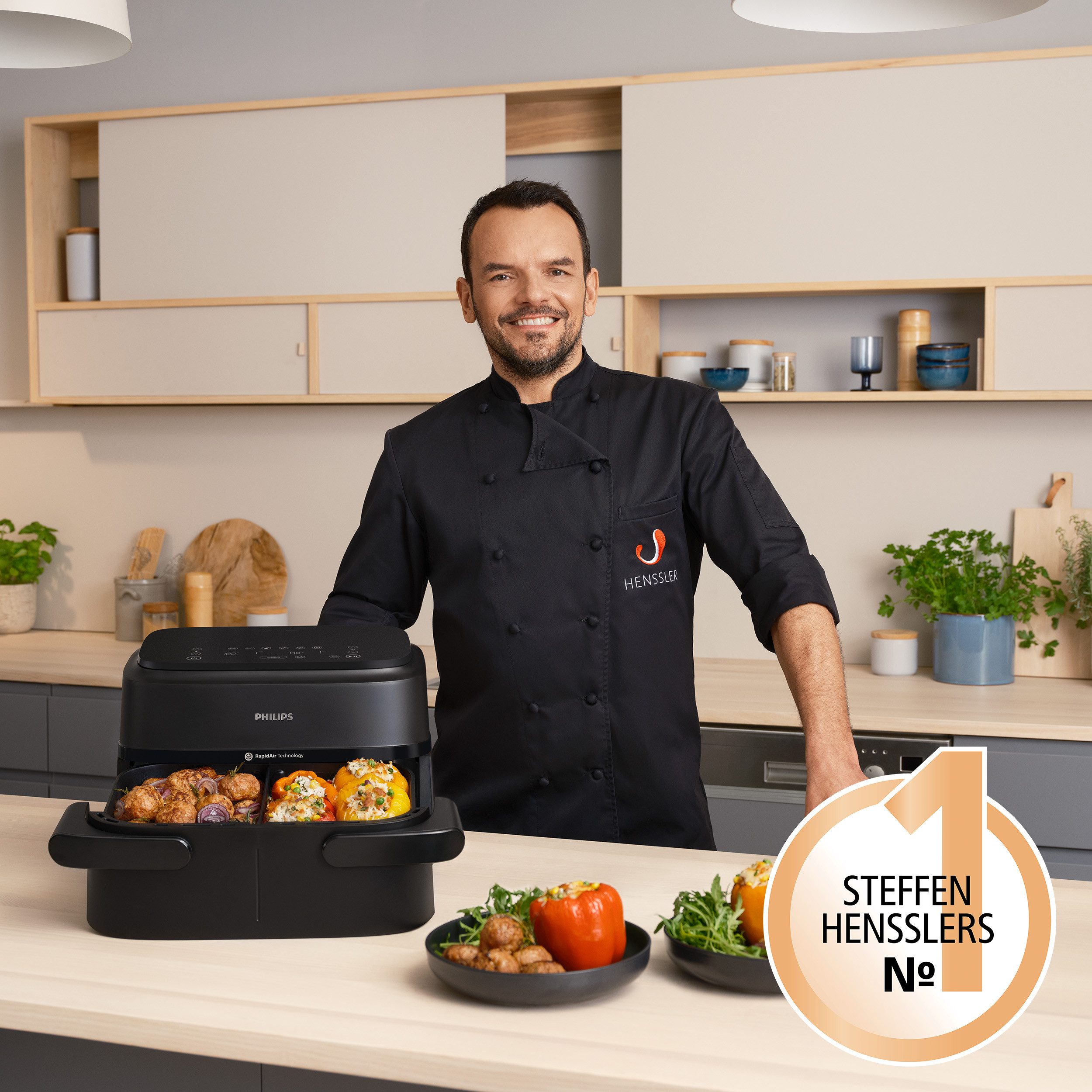 Philips Airfryer 1000 Flexible Basket NA150/00, zwei Körbe mit 7.1L
