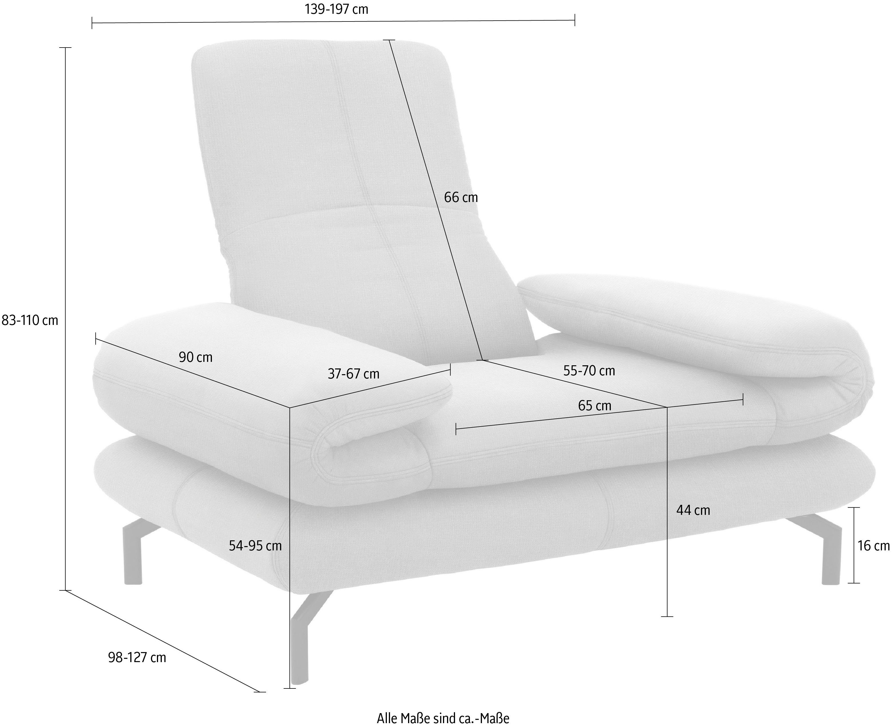 LOOKS BY WOLFGANG JOOP Fauteuil LOOKS XIII Loungestoel Naar keuze met verstelbare armleuning en hoofdeind