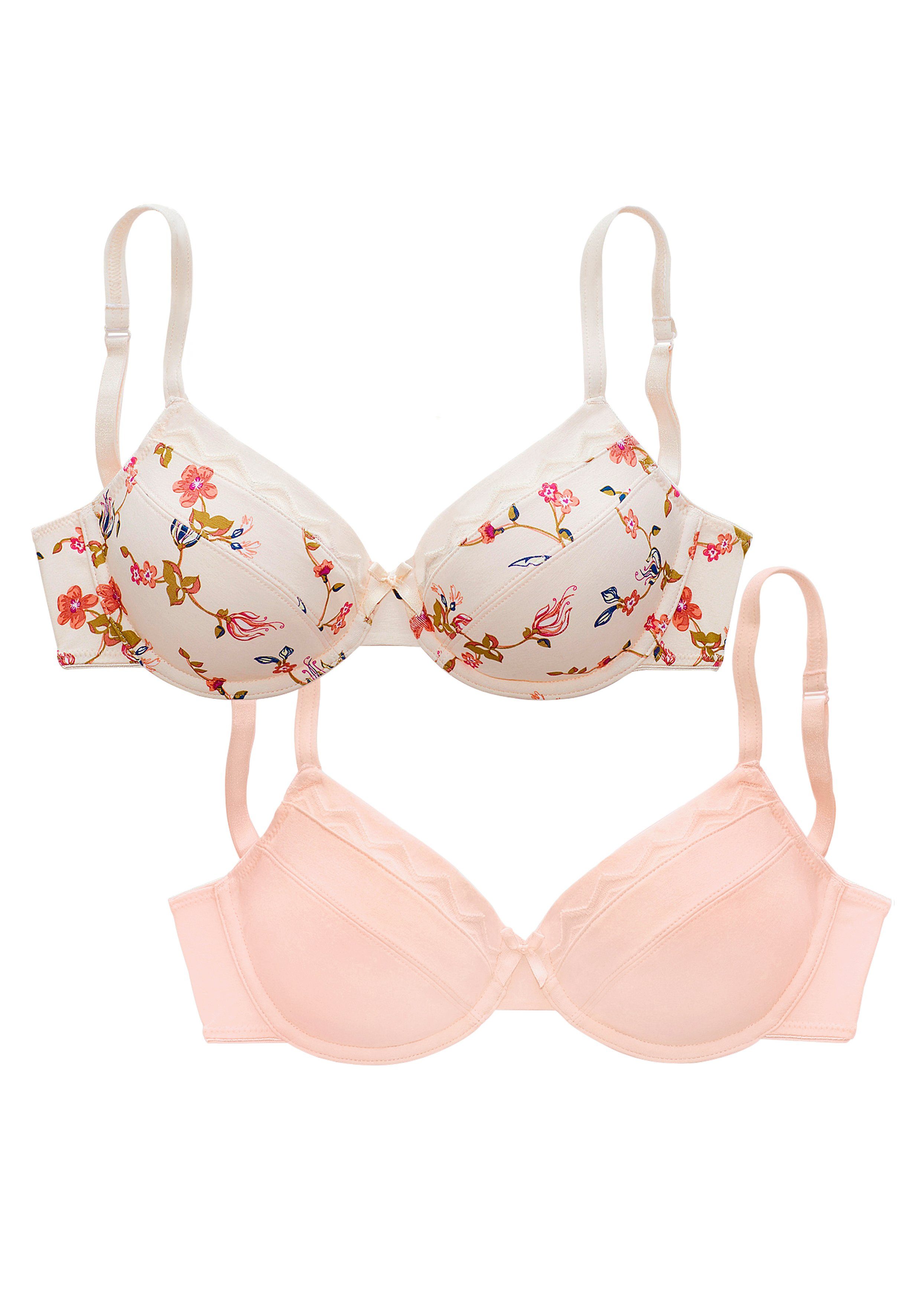 Petite fleur Beugel-bh van zacht katoen (Set van 2)