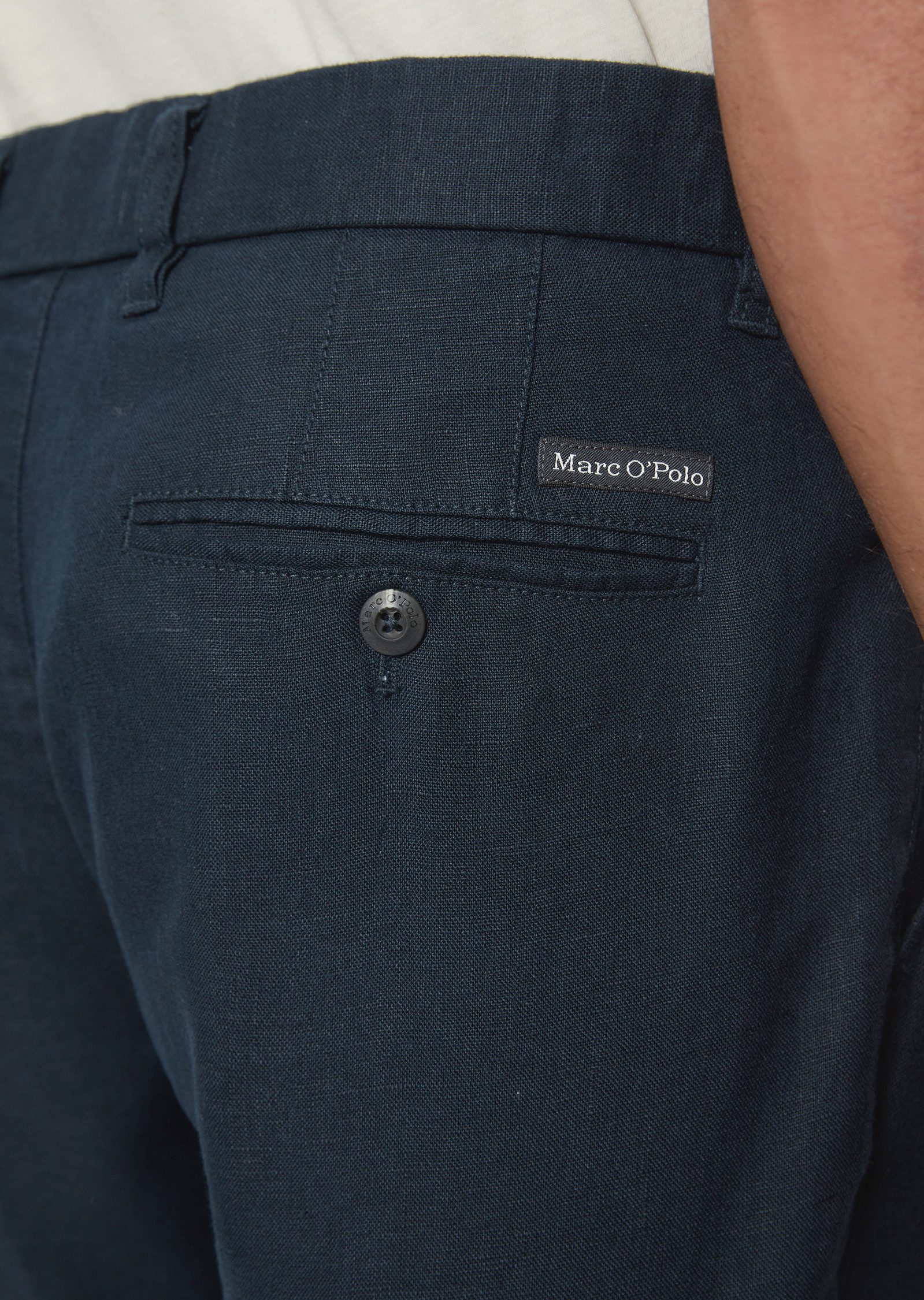 Marc O'Polo Linnen broek Osby jogger pleats