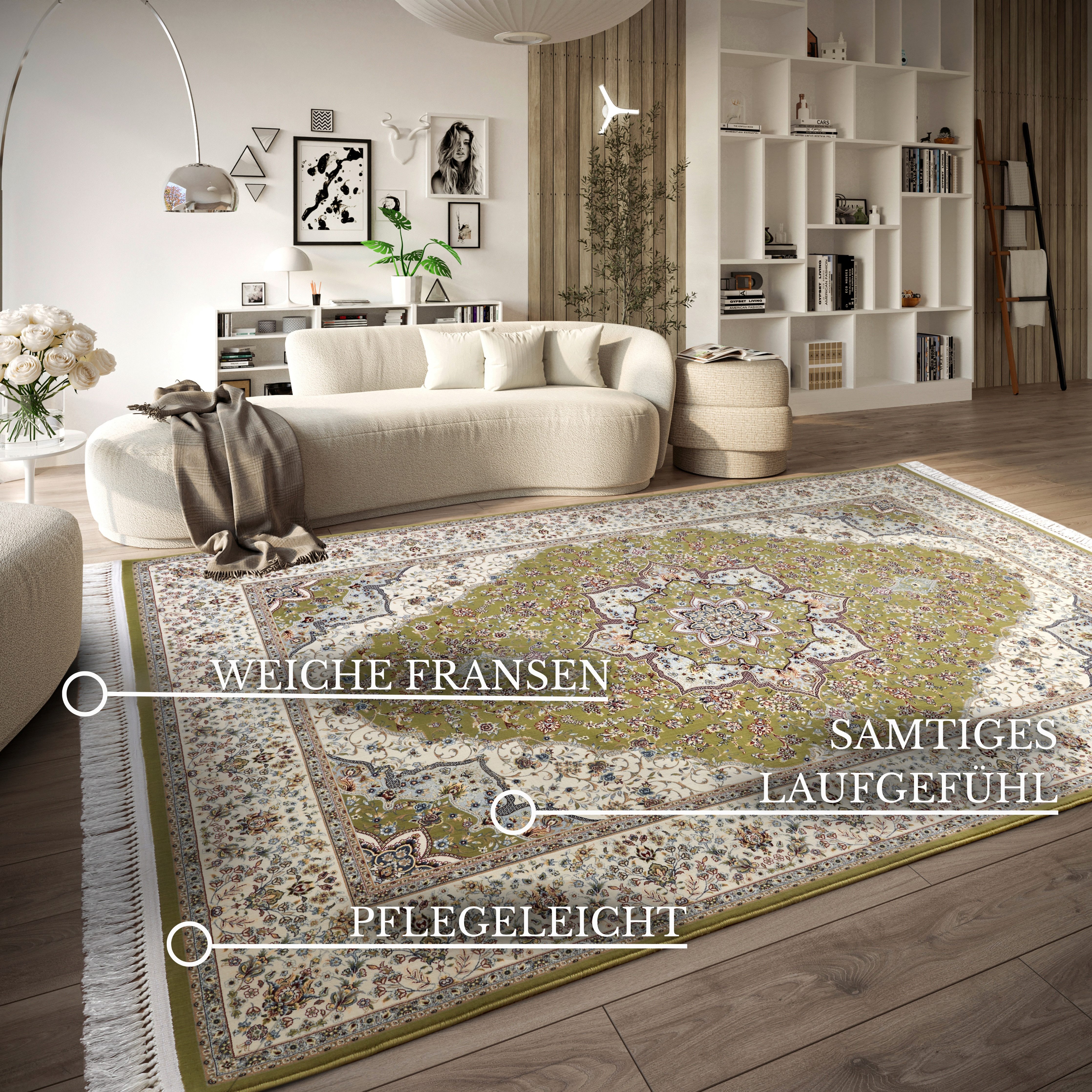 Villeroy & Boch Vloerkleed Etienne Oriëntaals, franjes, woonkamer, slaapkamer, klassiek, kortpolig