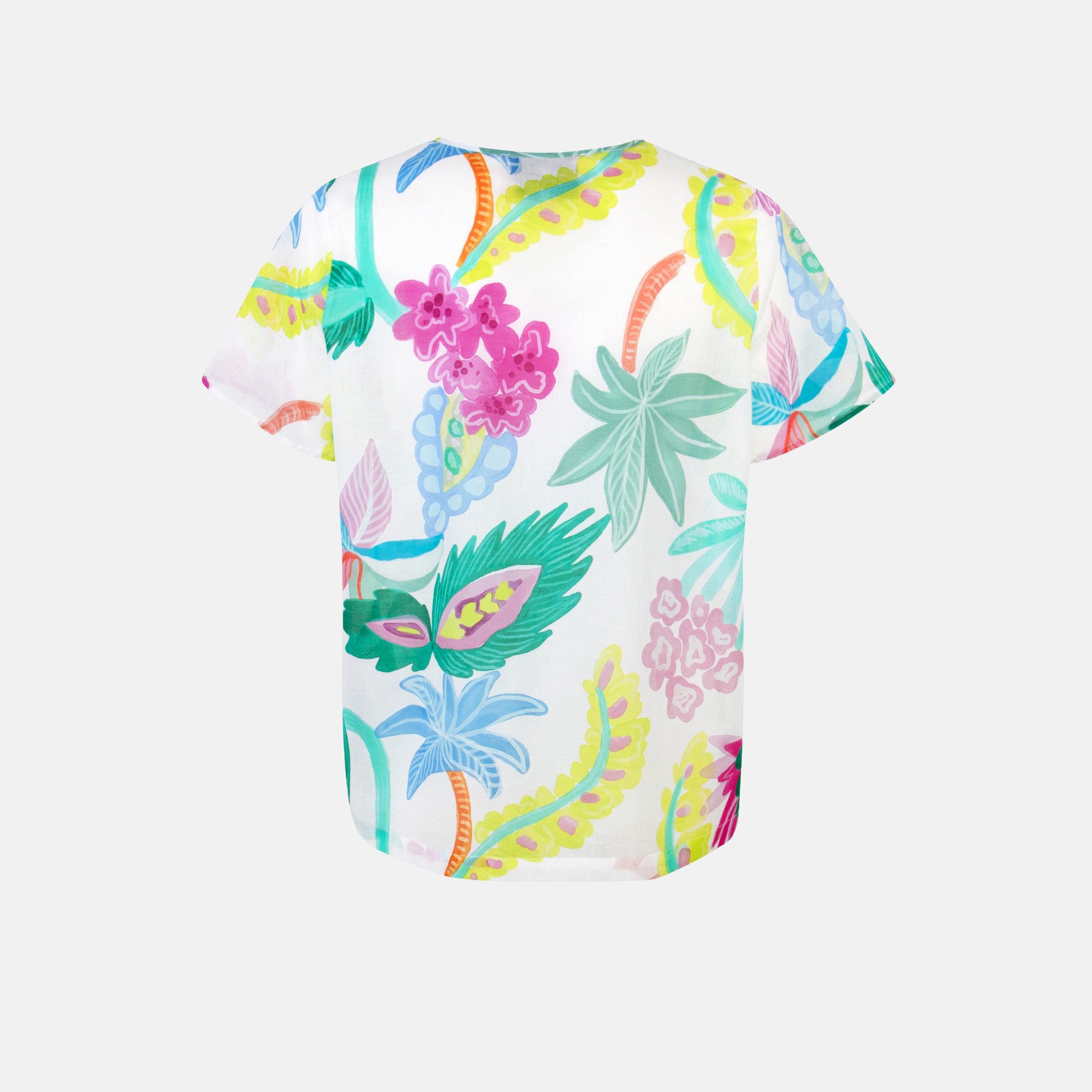 Lieblingsstück Blouse zonder sluiting met tropical-print