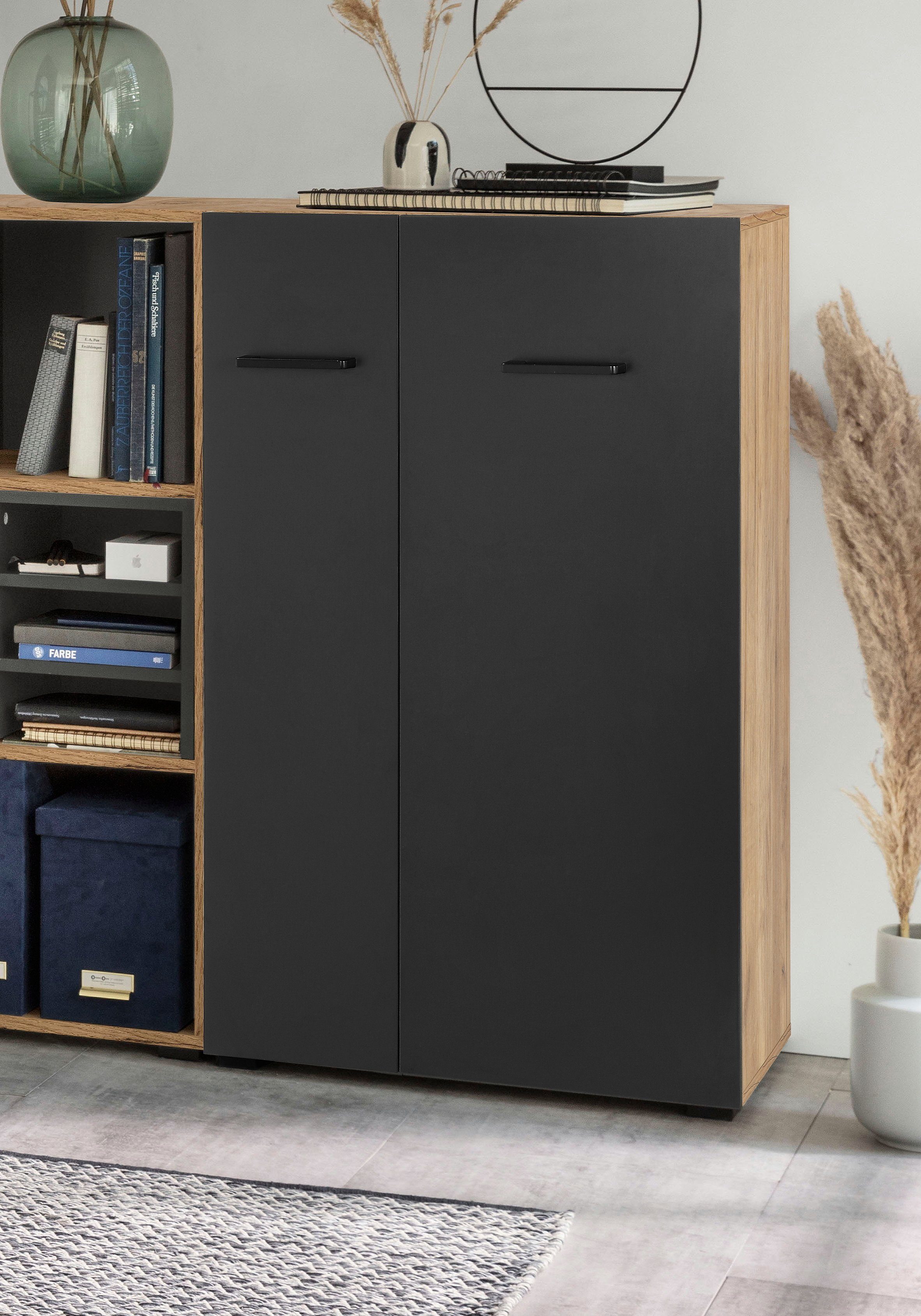Places of Style Archiefkast Moid, multifunctionele kast, moderne commode met veel opbergruimte, afmetingen 64,5 x 41,5 x 106 cm