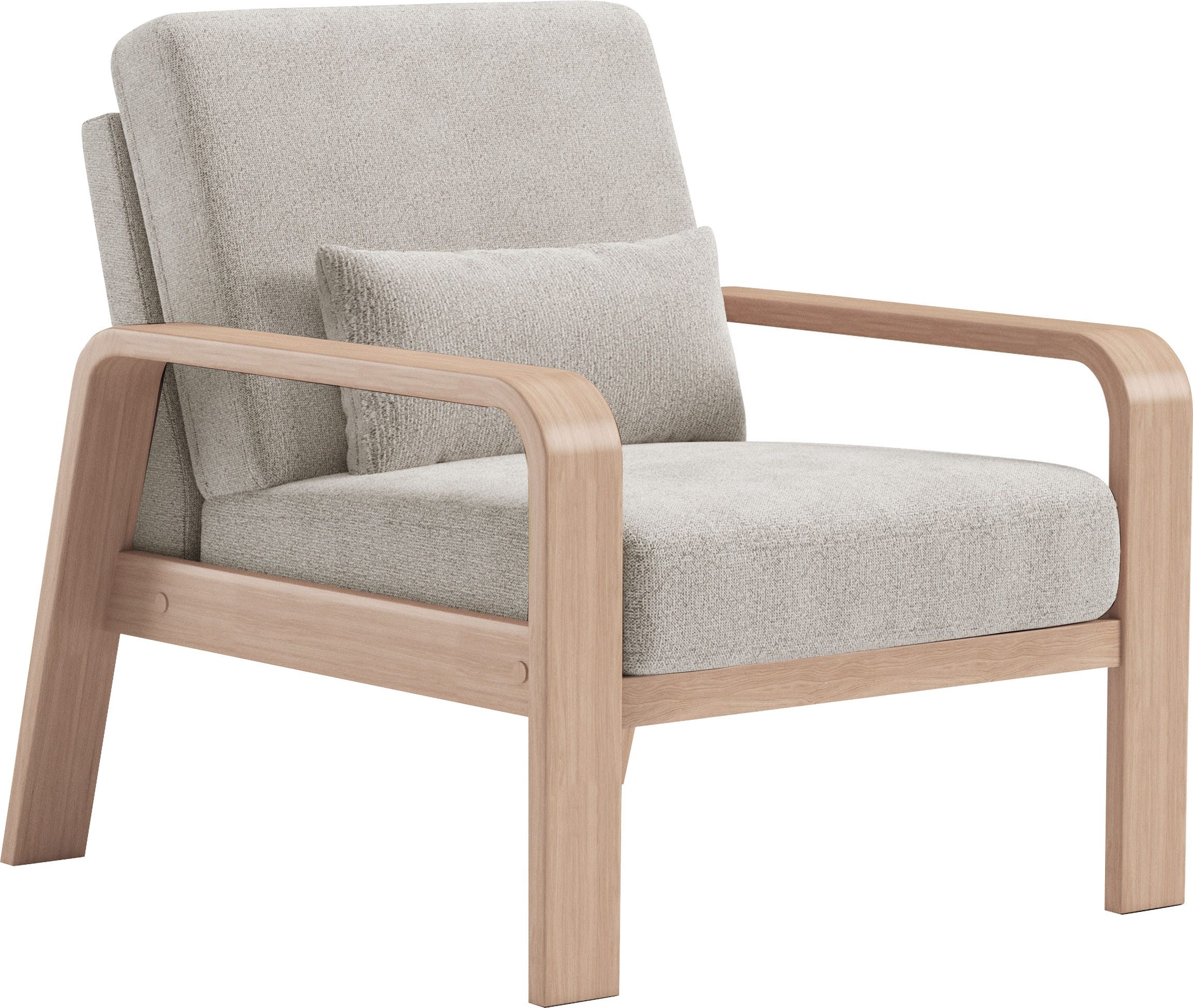 sit&more Fauteuil Kolding Armleuningen van natuurlijk beukenhout, verschillende bekledingen en kleuren