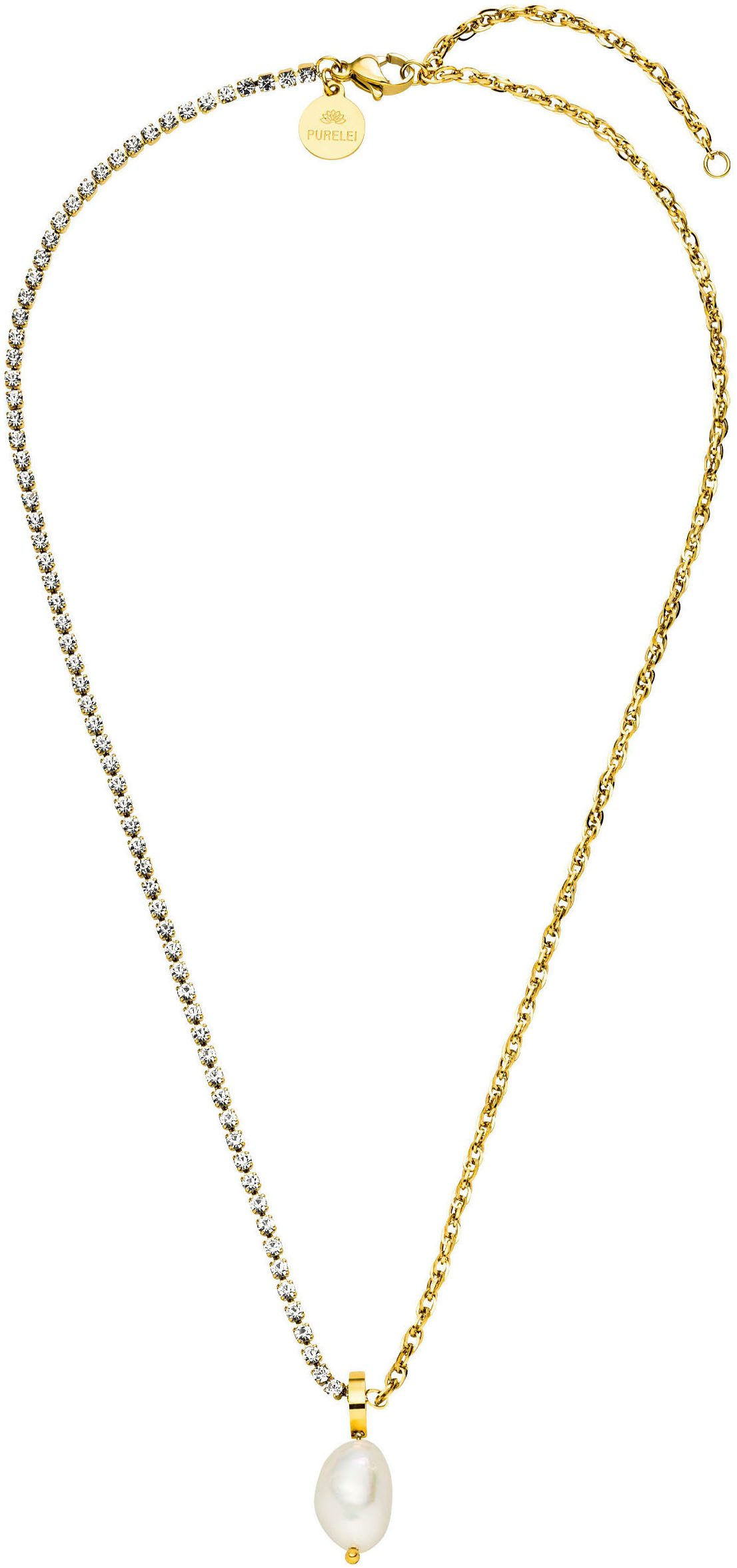 Purelei Ketting met hanger Sieraad cadeau Elua glitter, 2108 met zirkoontjes (synth.) - met zoetwater-cultivéparel