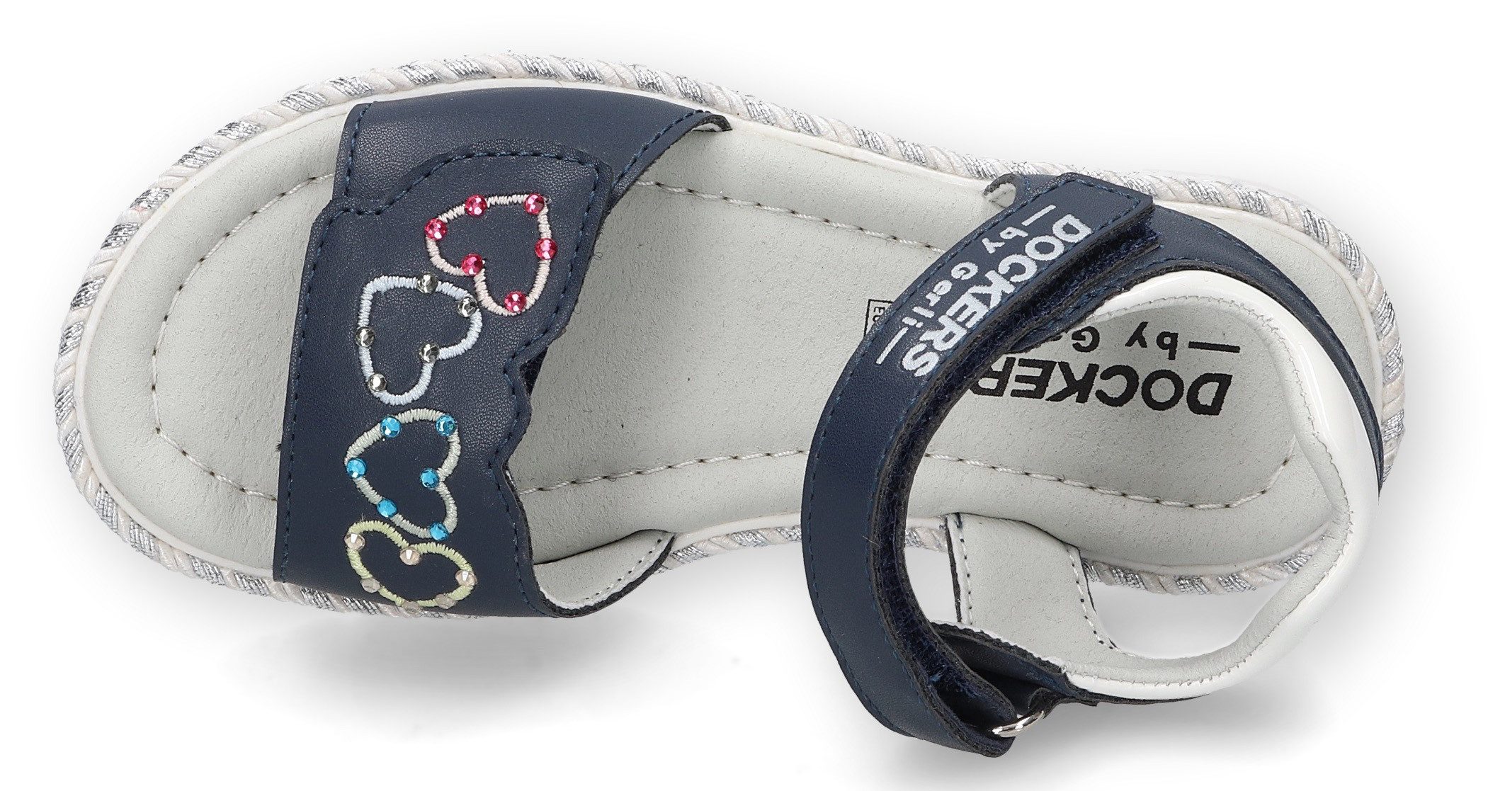 Dockers by Gerli Sandalen , sleehaksandaal, klittenbandschoen met hartapplicatie