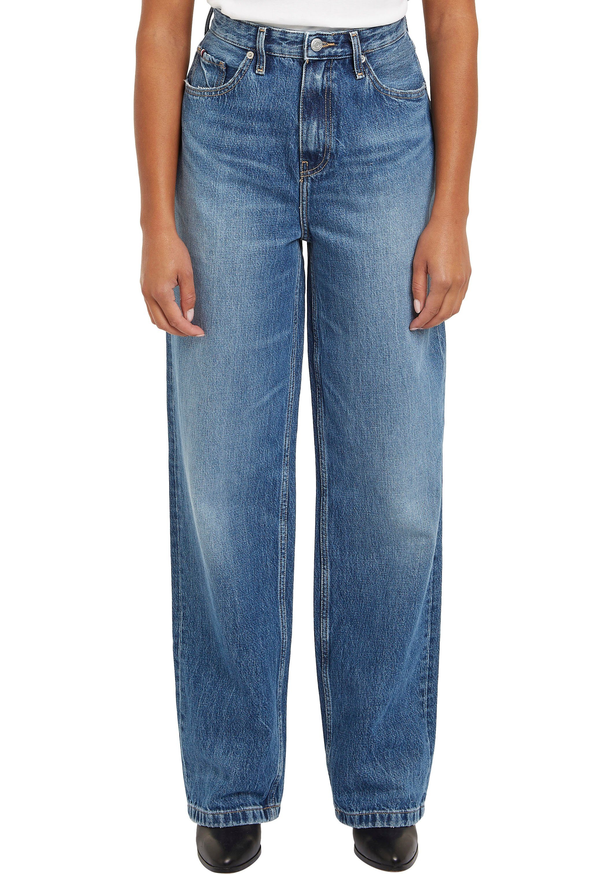 Tommy Hilfiger Straight jeans RELAXED STRAIGHT HW GER met tommy hilfiger logo-badge