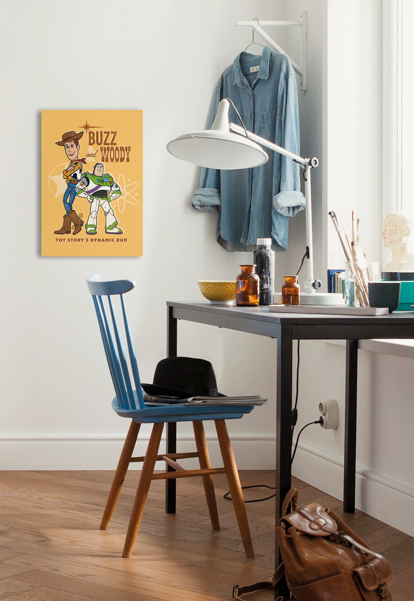 Komar Artprint op linnen Disney and Pixar Toy Story Buzz and Woody 400 x 260 cm (breedte x hoogte) - behang, vlies, woonkamer, slaapkamer (1 stuk)