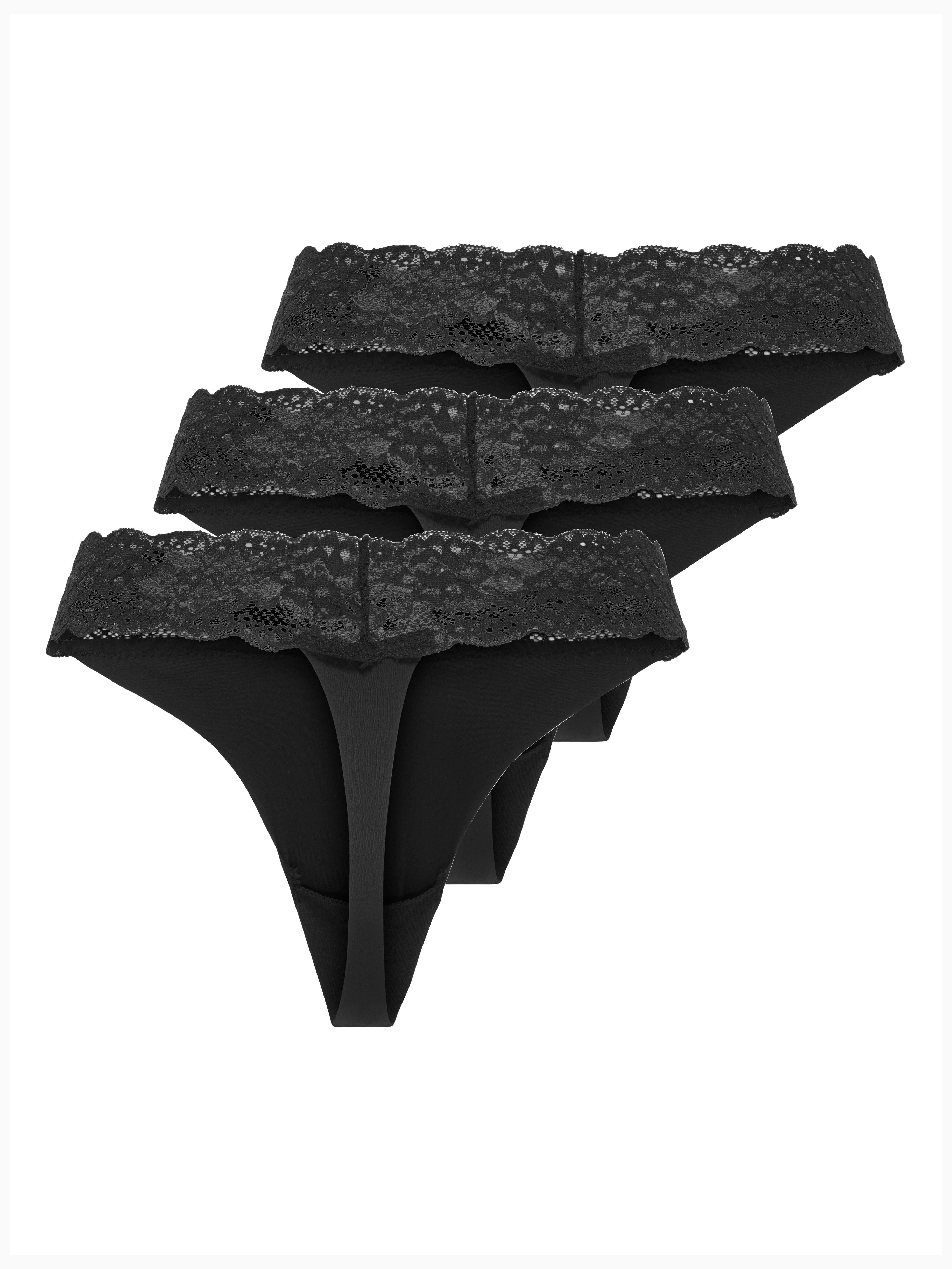 Only Tanga ONLCHLOE LACE S.S THONG 3-PACK ACC (set, 3 stuks)