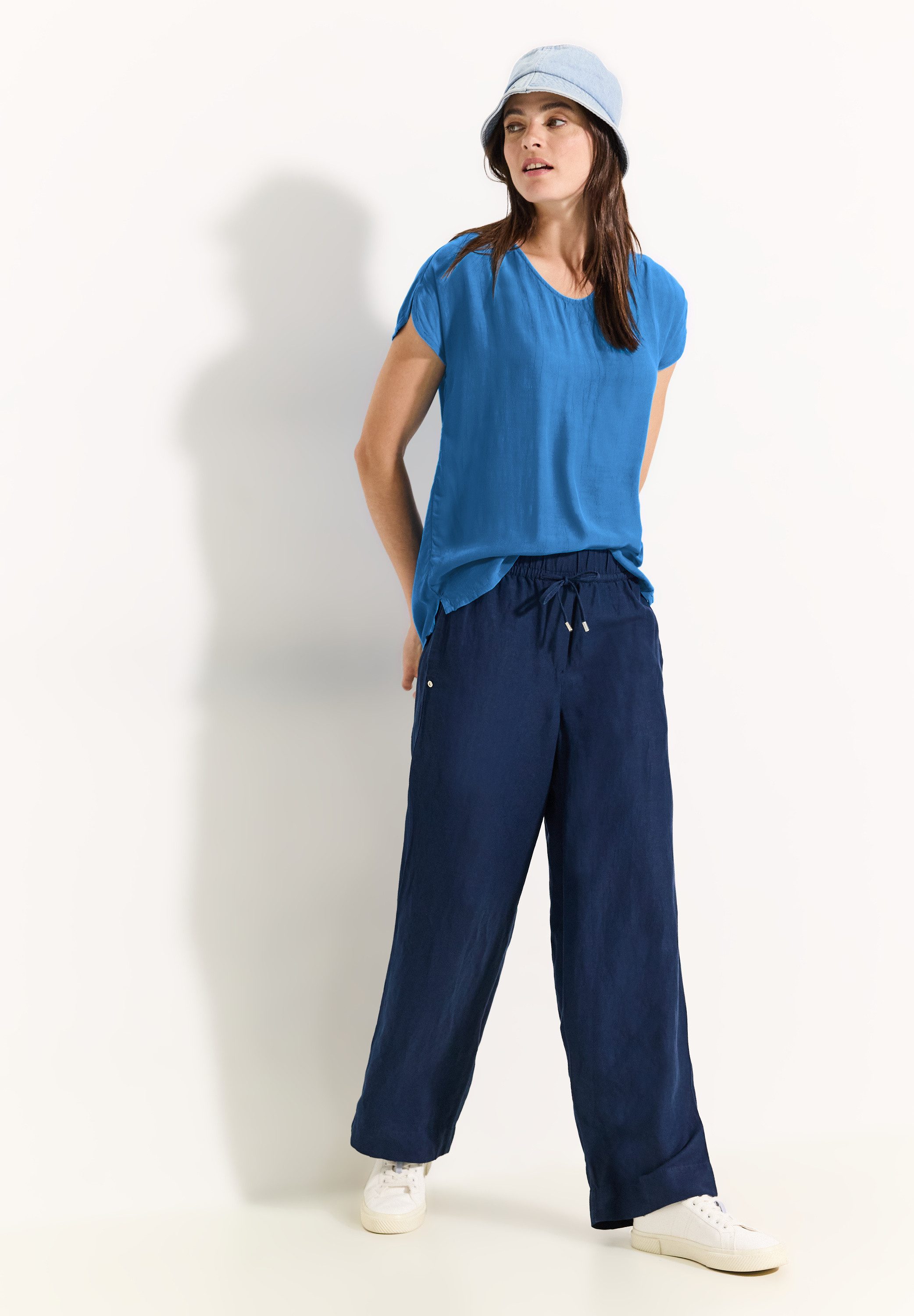Cecil Blouse met korte mouwen met splitjes
