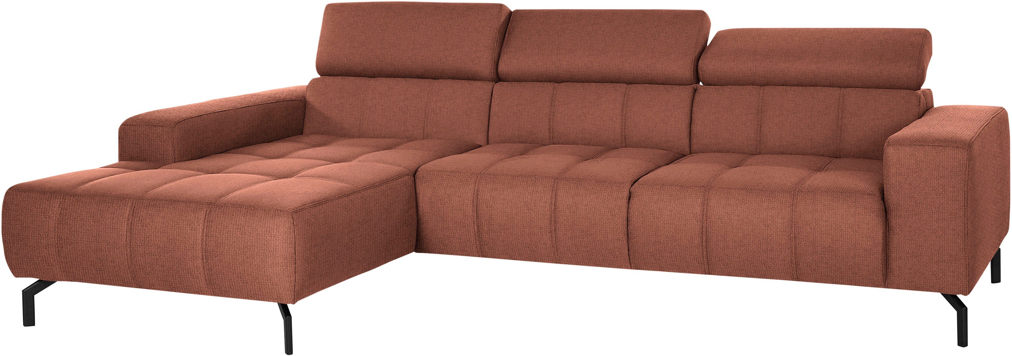 DOMO collection Hoekbank Cunelli mooie zitnaden als designelement, stevige zitcomfort, L-vorm