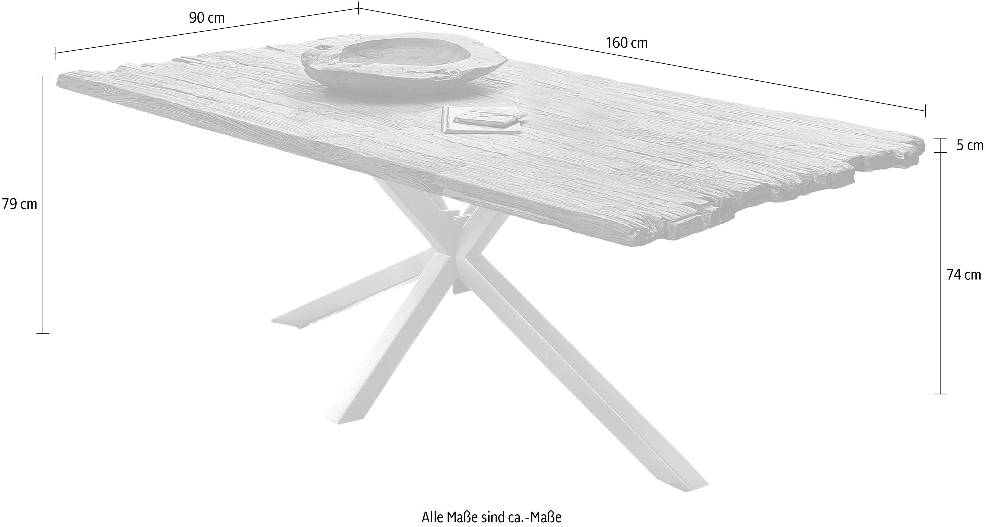 SIT Eettafel Plaat van gerecycled teakhout