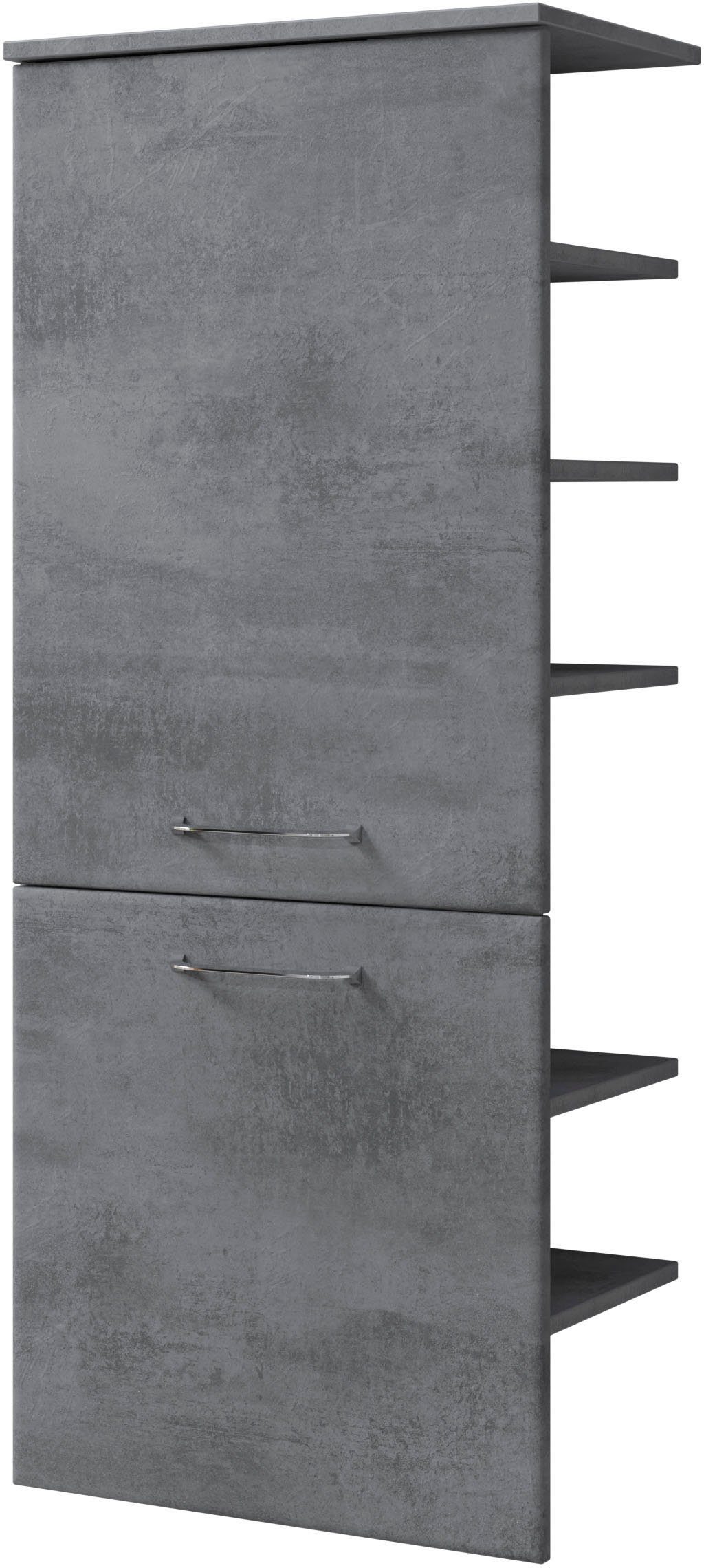 Saphir Halfhoge kast Quickset 945 badkamermeubel 50 cm breed, 2 deuren, legplanken aan de zijkant halfhoge kasten grijs