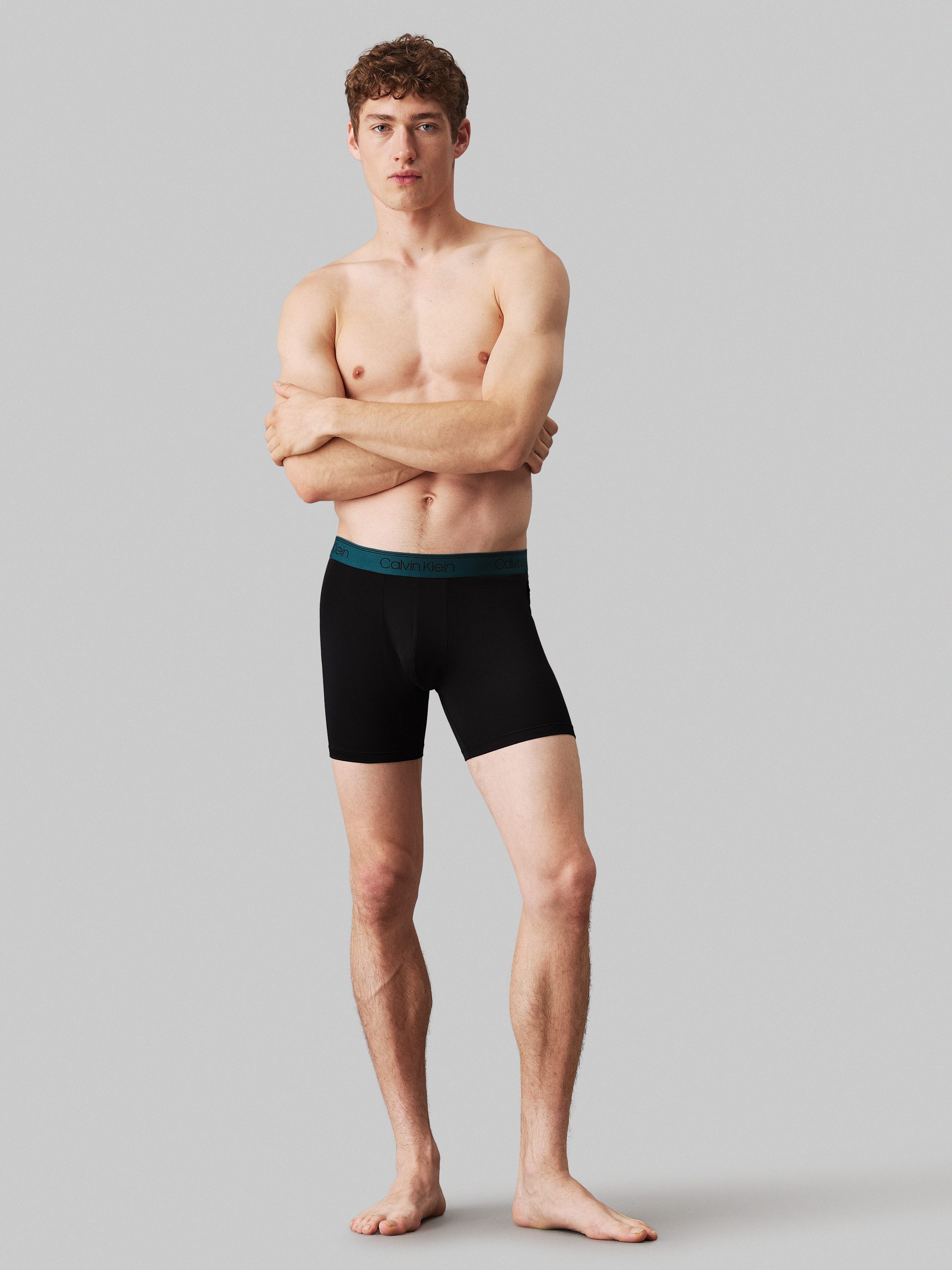 Calvin Klein Boxershort BOXER BRIEF 3PK met langere pijpen & logo-elastische tailleband (Set van 3)