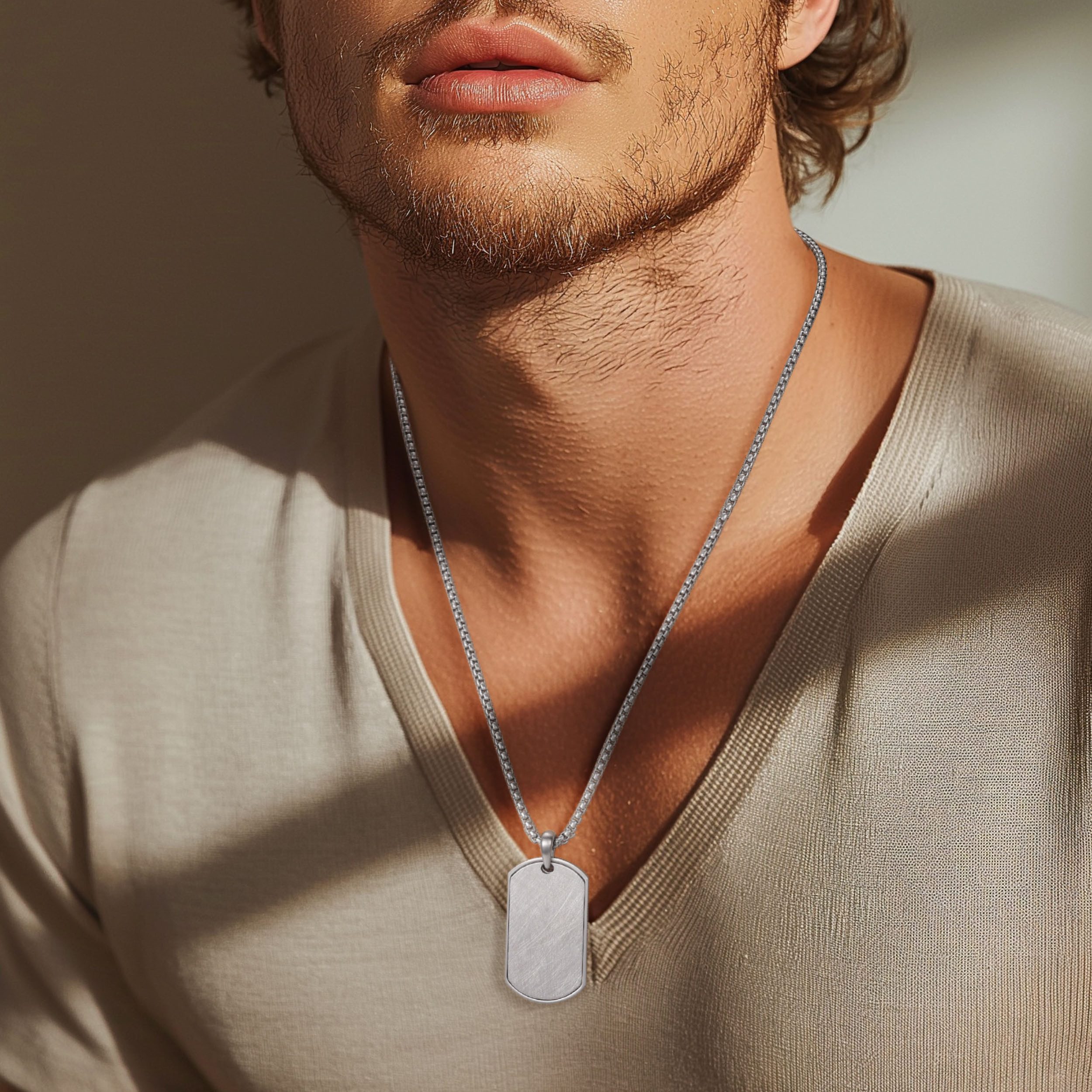 Firetti Ketting met hanger Sieraad cadeau roestvrij staal halssieraad halsketting dog tag ijs