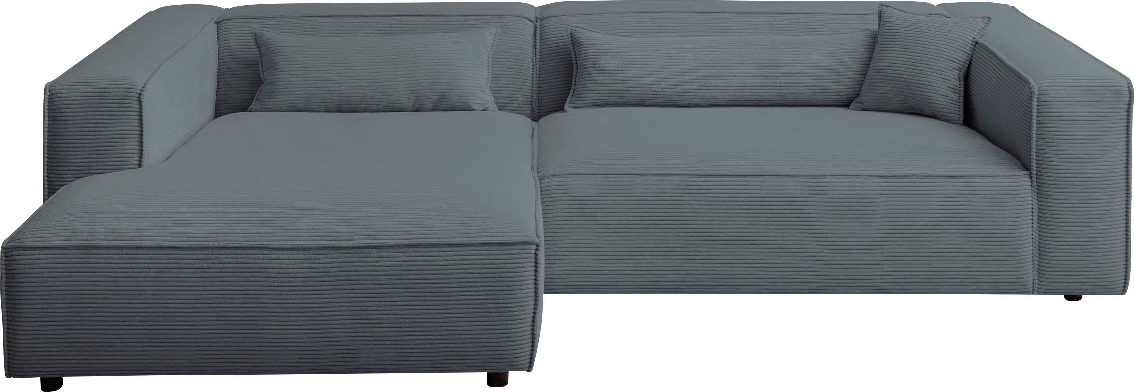 LeGer Home by Lena Gercke Hoekbank PIARA XXL, Big-sofa in cord of linnenlook, L-vorm, met biesnaad