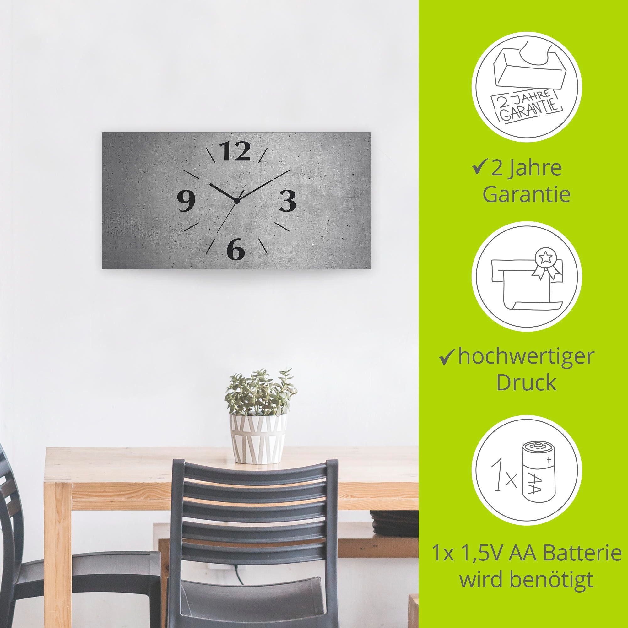 Artland Wandklok Grijs beton 3d-look geschulpt, met kwarts- of radiografisch uurwerk, verschillende maten