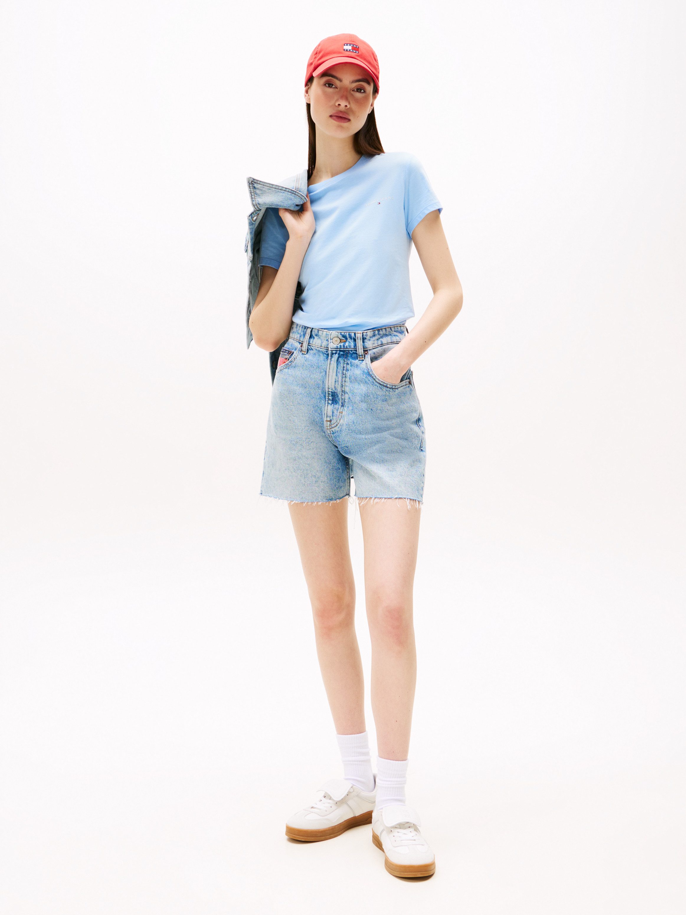 TOMMY JEANS Shirt met korte mouwen TJW SLIM LINEAR SS TEE EXT