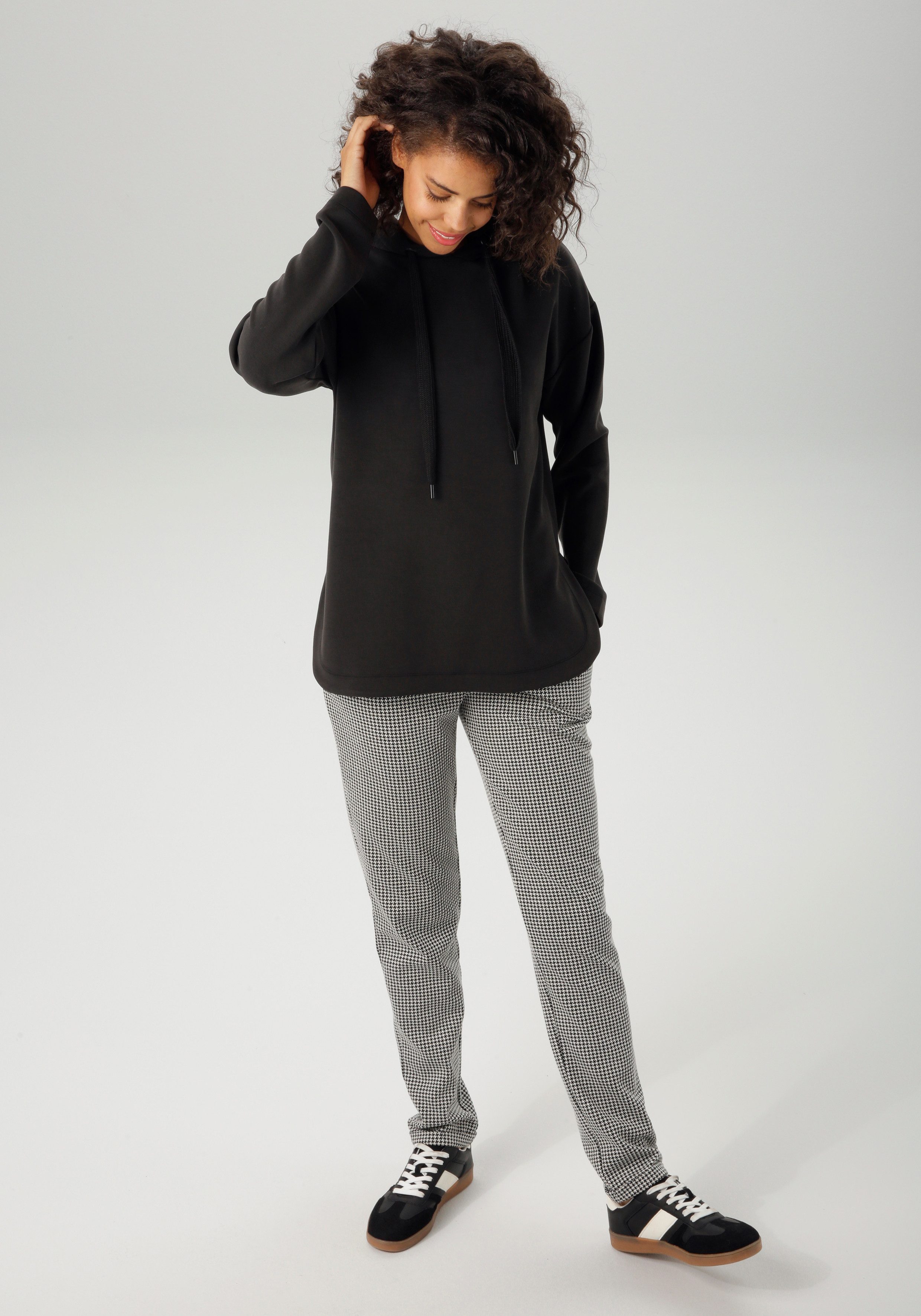 Aniston CASUAL Sweatshirt met bindband aan de capuchon - nieuwe collectie