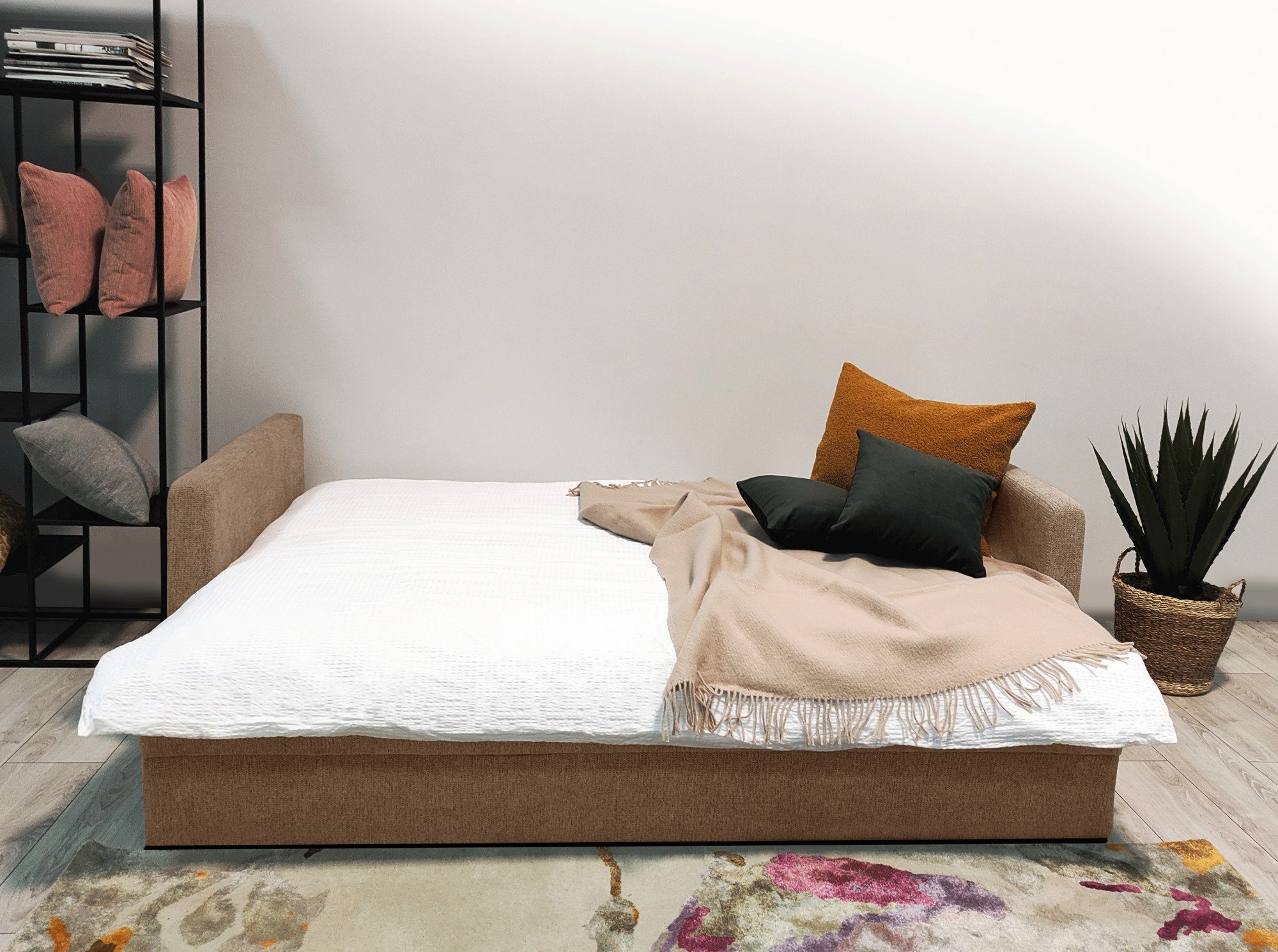 Home affaire Slaapbank Calrence met opklapbare slaapfunctie, twee armleuningversies in de serie