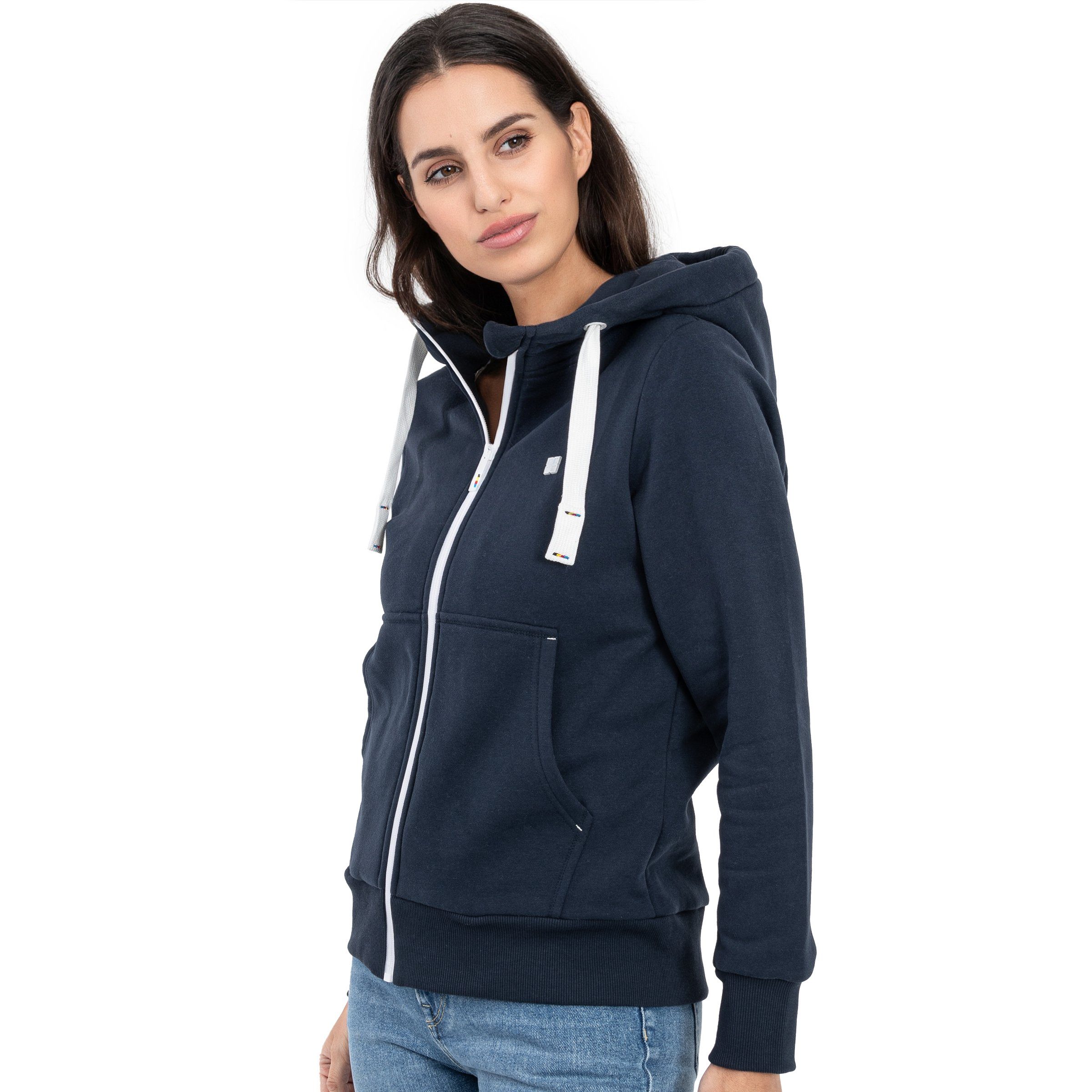 DEPROC Active Capuchonsweatvest FinjaCMYK II zachte fleecejack met kangoeroezak