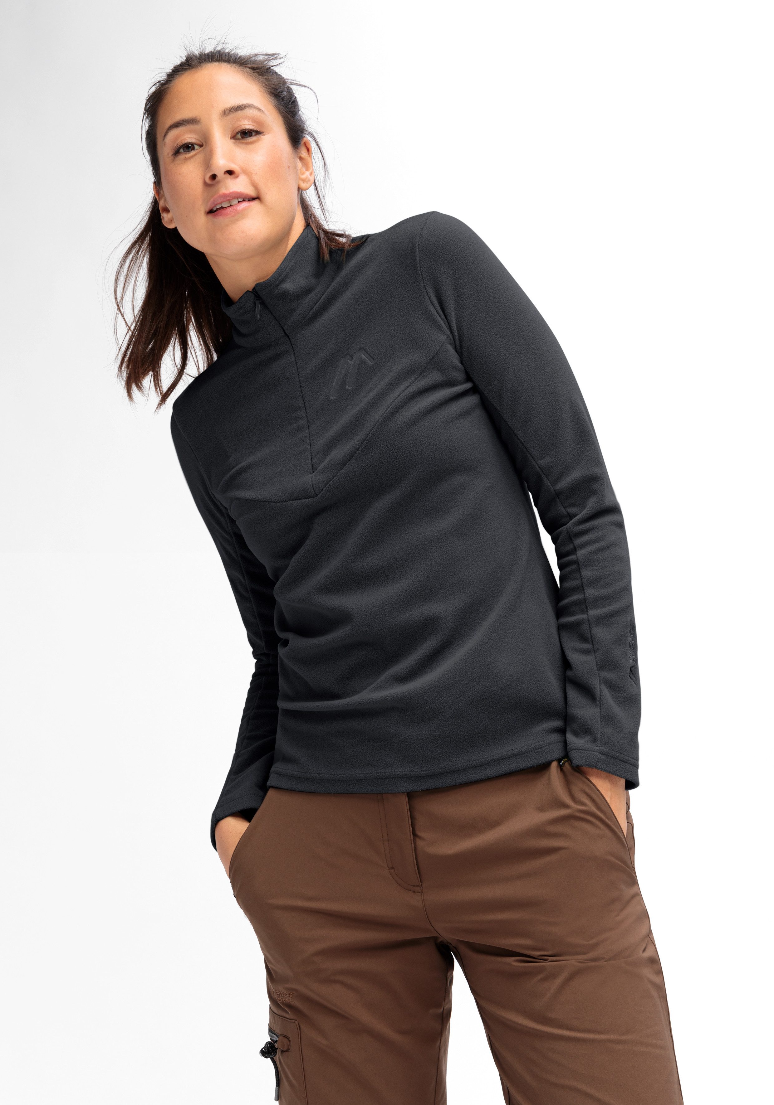 Maier Sports Fleecetrui Denise HZ W Dames midlayer, onderhoudsvriendelijk half-zip fleece