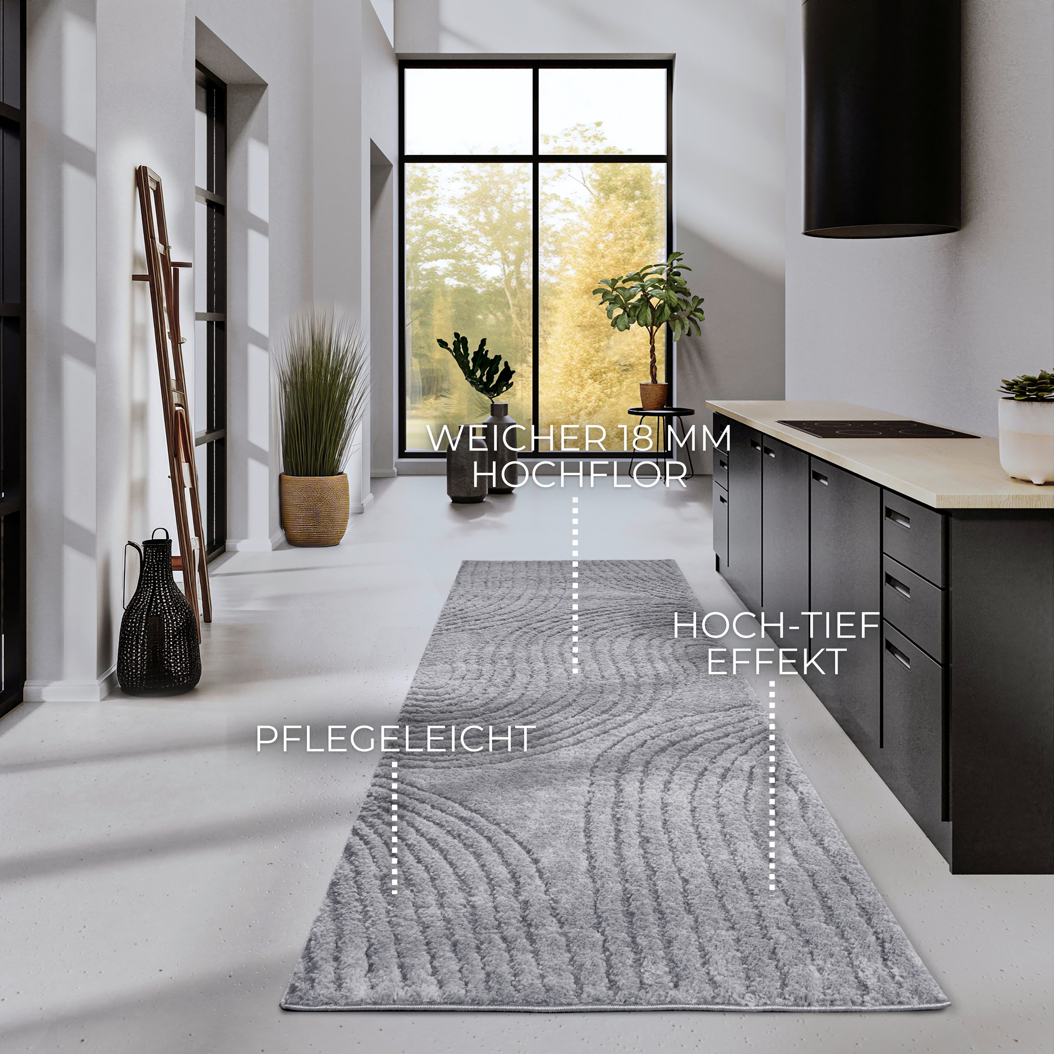 ELLE DECORATION Design-vloerkleed Pigment Hoogpolig, shaggy, loper, zacht, langpolig, modern, hoog-laag effect