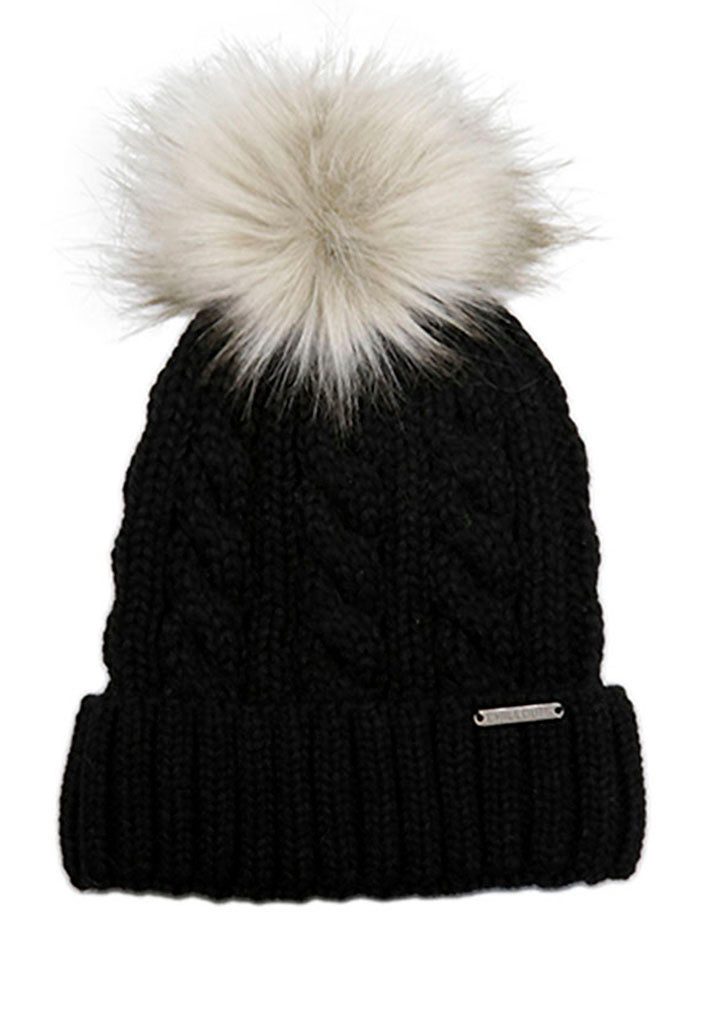 chillouts Muts met pompon Joan Hat Met fake-fur pom pom, kabelbrei