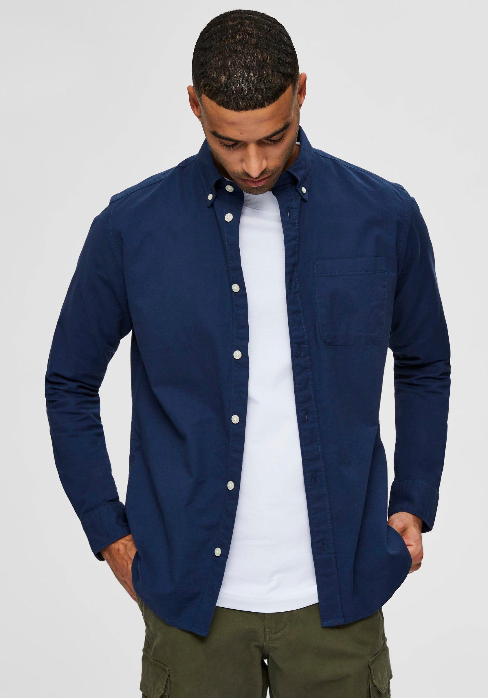 SELECTED HOMME Overhemd met lange mouwen SLHREGRICK-OX FLEX S