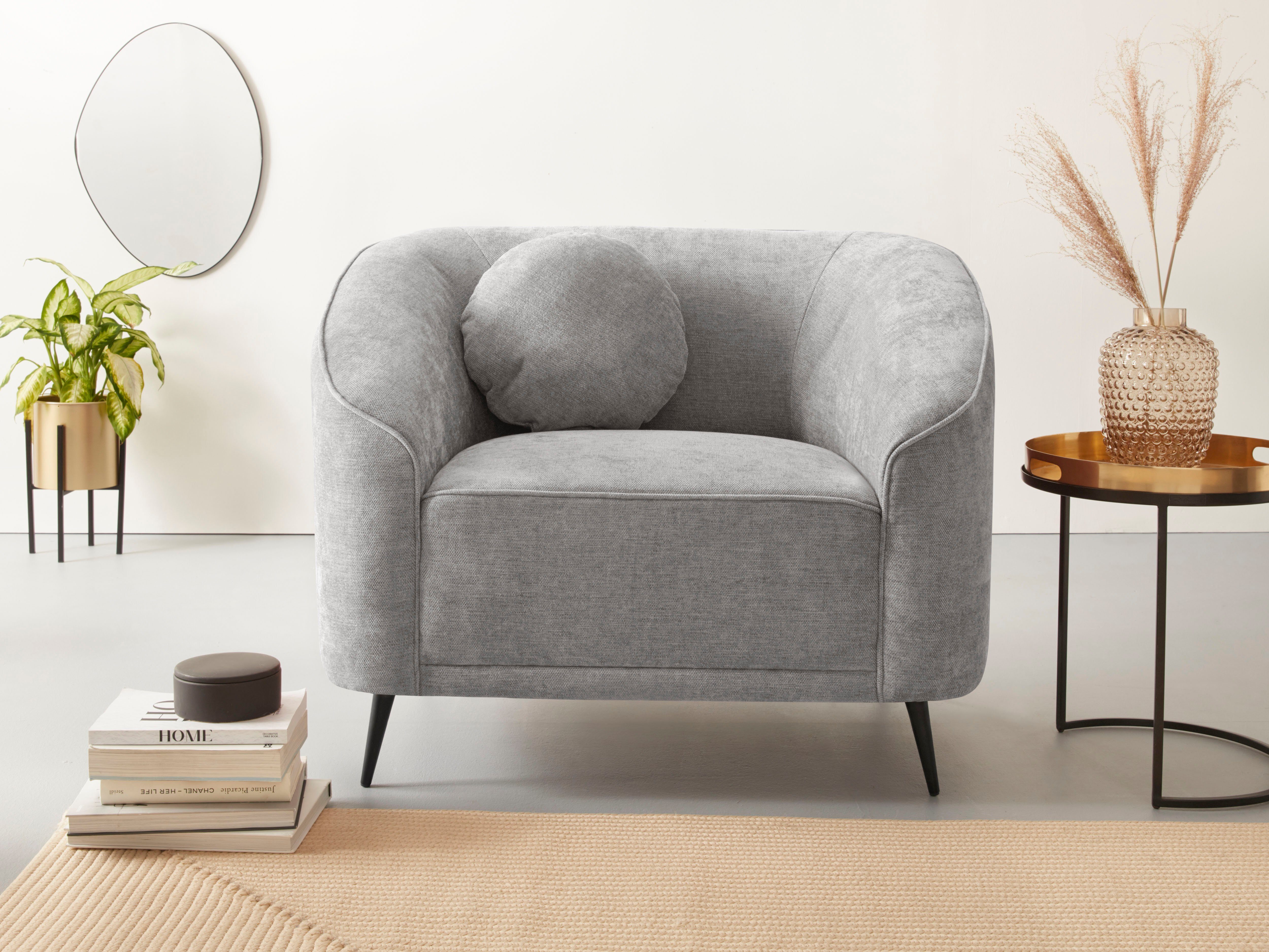 Leonique Fauteuil Ashly in 3 overtrekvarianten, bouclé, fluwelige look en zachte structuurstof.