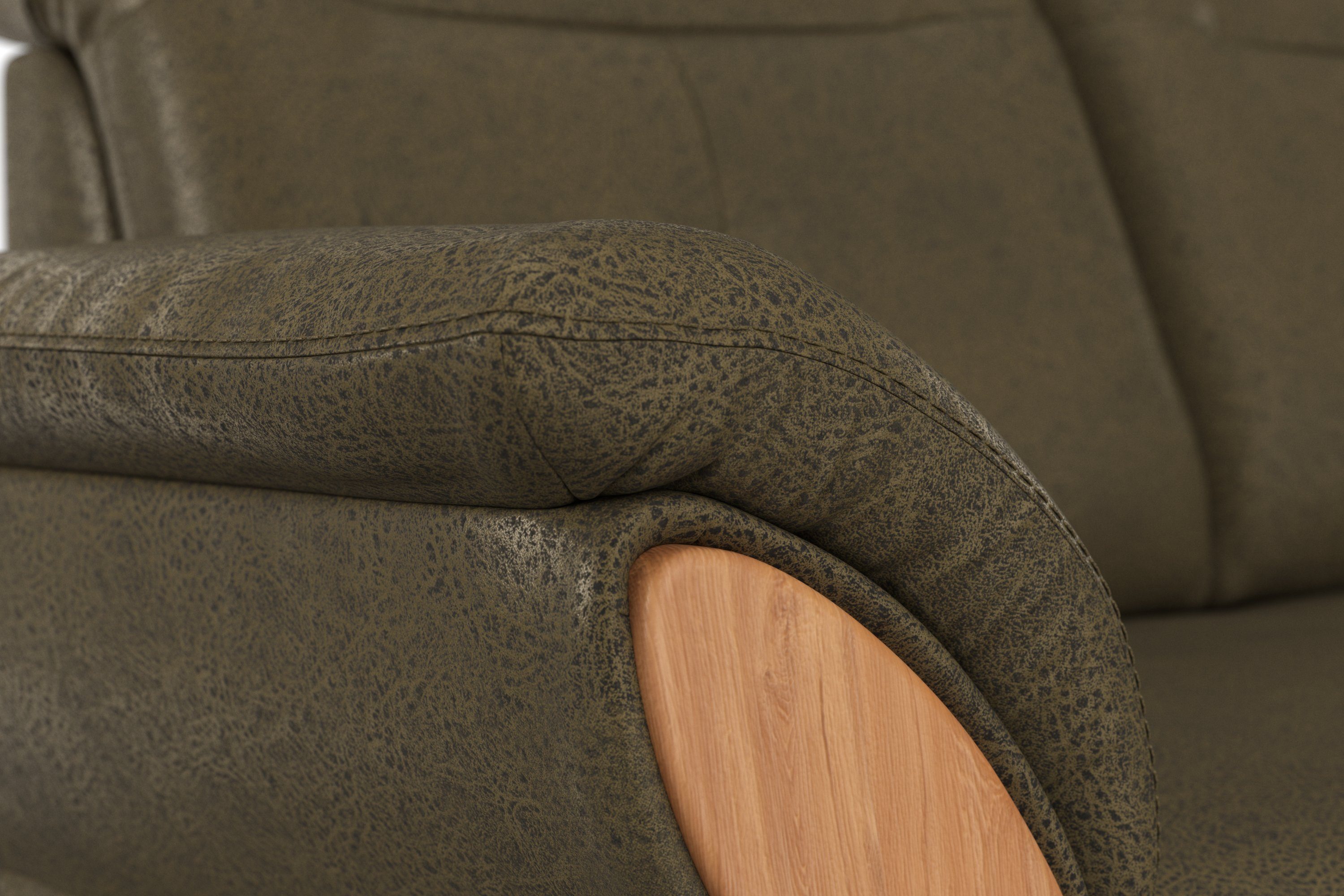 Home affaire 2-zitsbank Dangast Verstelbare hoofdsteun, houten frontlijsten, naar keuze ook in Easy clean bekleding