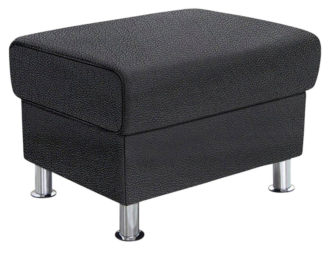 TRENDMANUFAKTUR Hocker Rondo, poef bij de serie, breedte 67 cm, chromen voeten Voetenbank optioneel met verenkern, in verschillende bekledingen bestelbaar