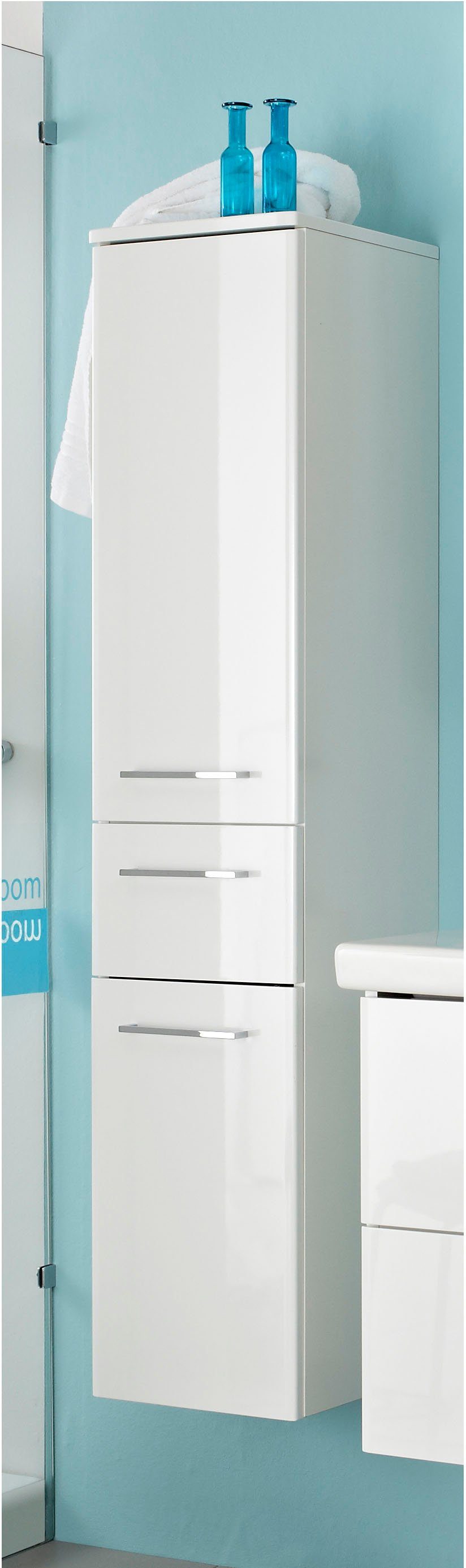 Saphir Badkamerserie Quickset 316 3-delig, keramieken wastafel met led-spiegelkast (4-delig)