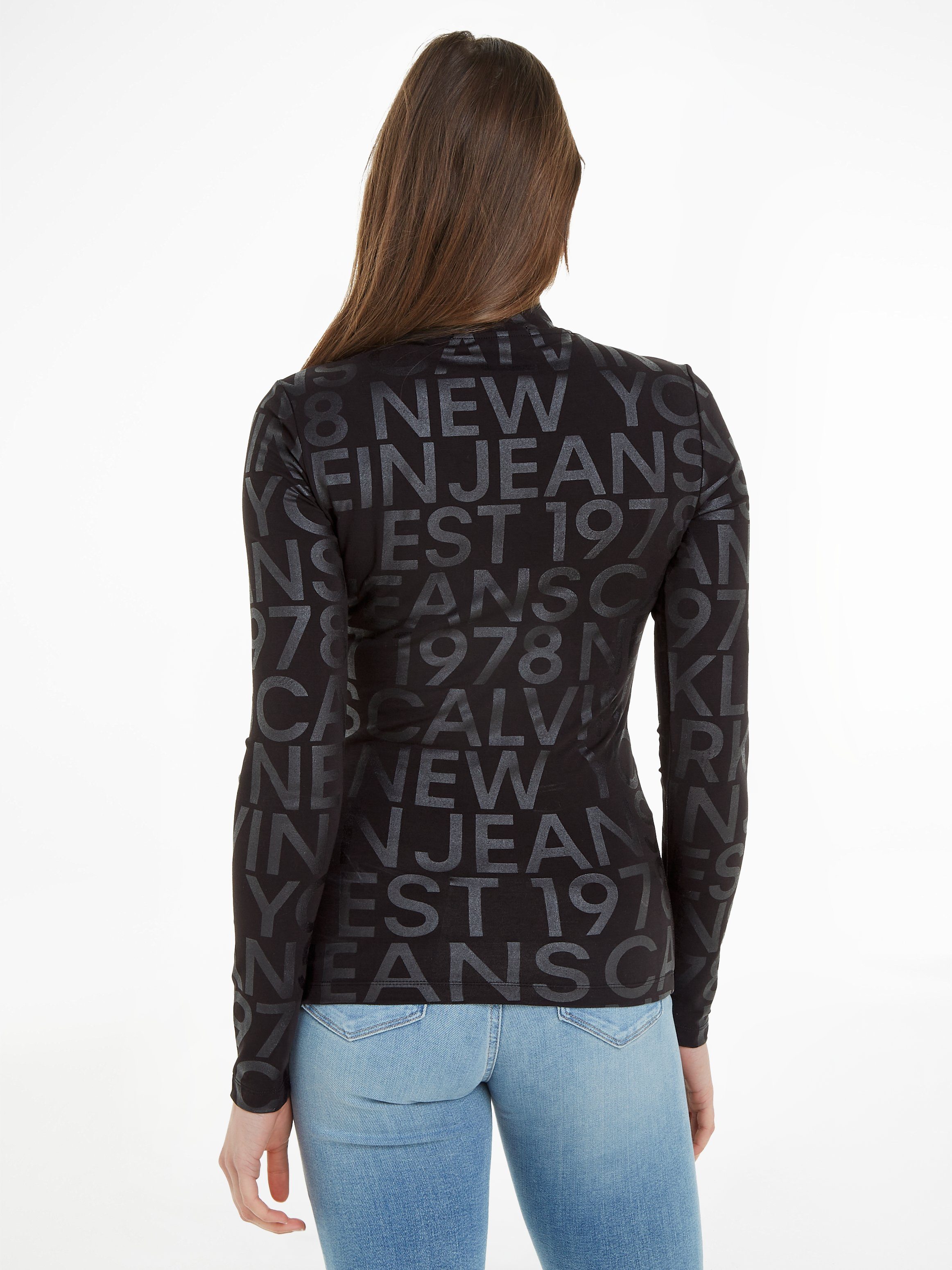 Calvin Klein Shirt met lange mouwen LOGO AOP LONG SLEEVE TOP
