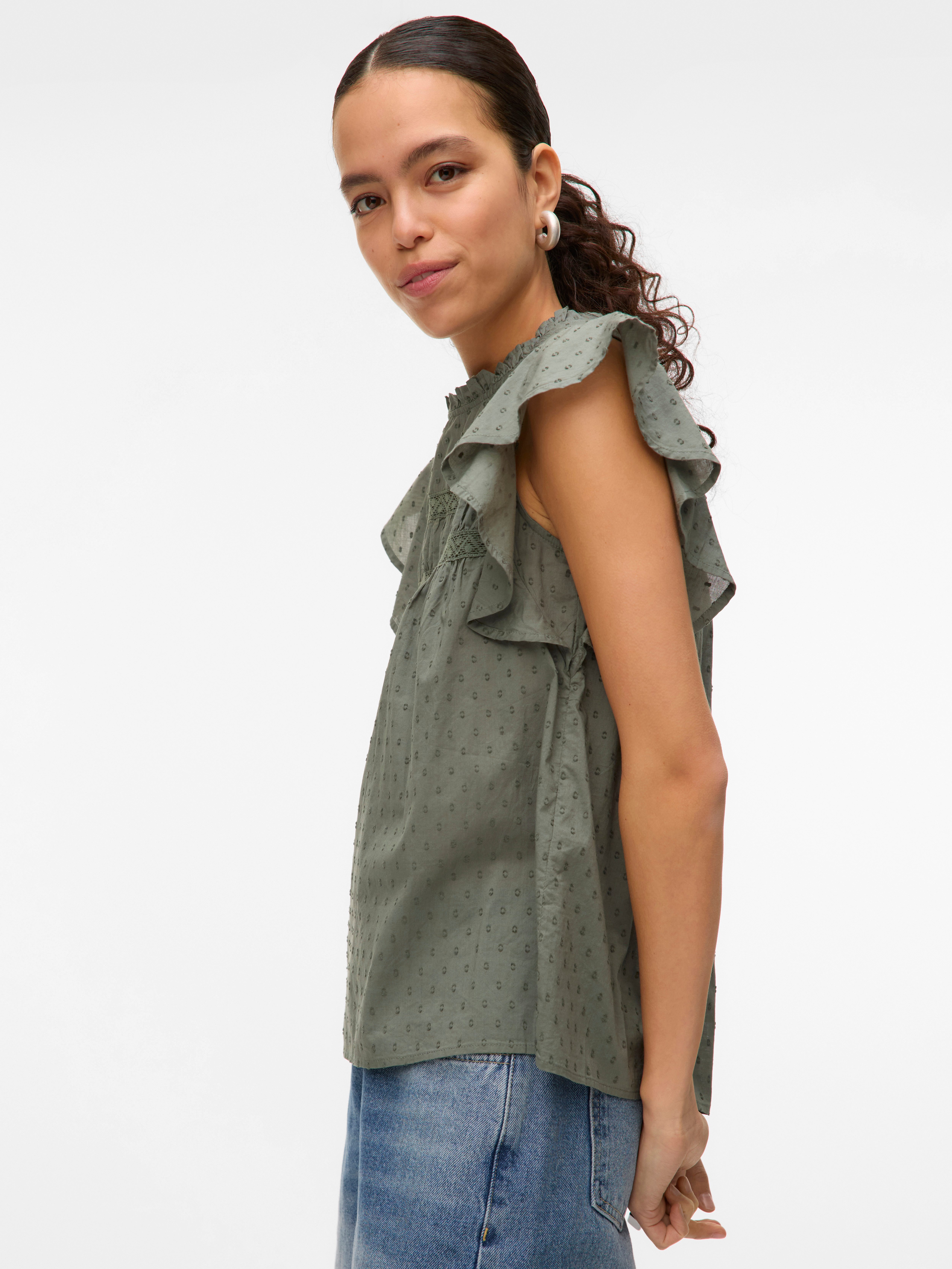 Vero Moda Shirt VMTRINE SL LACE TOP WVN NOOS