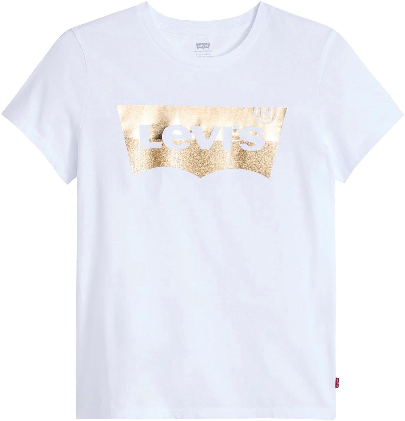 Levi's® Shirt met ronde hals The Perfect Tee met logo in metallic-holoprint