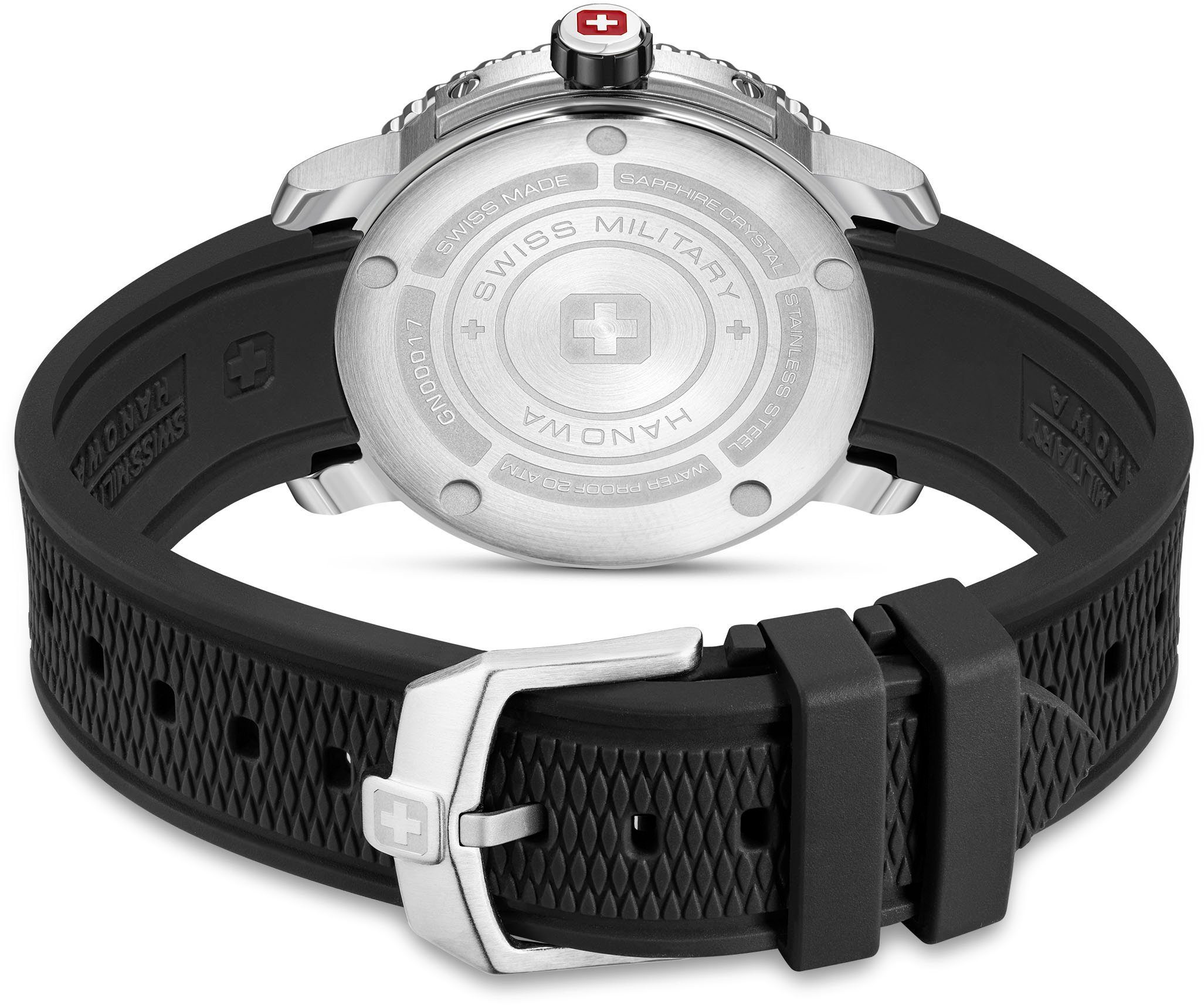 Swiss Military Hanowa Kwartshorloge BLACK MARLIN, SMWGN0001701 Horloge, herenhorloge, Swiss Made, datum, saffierglas