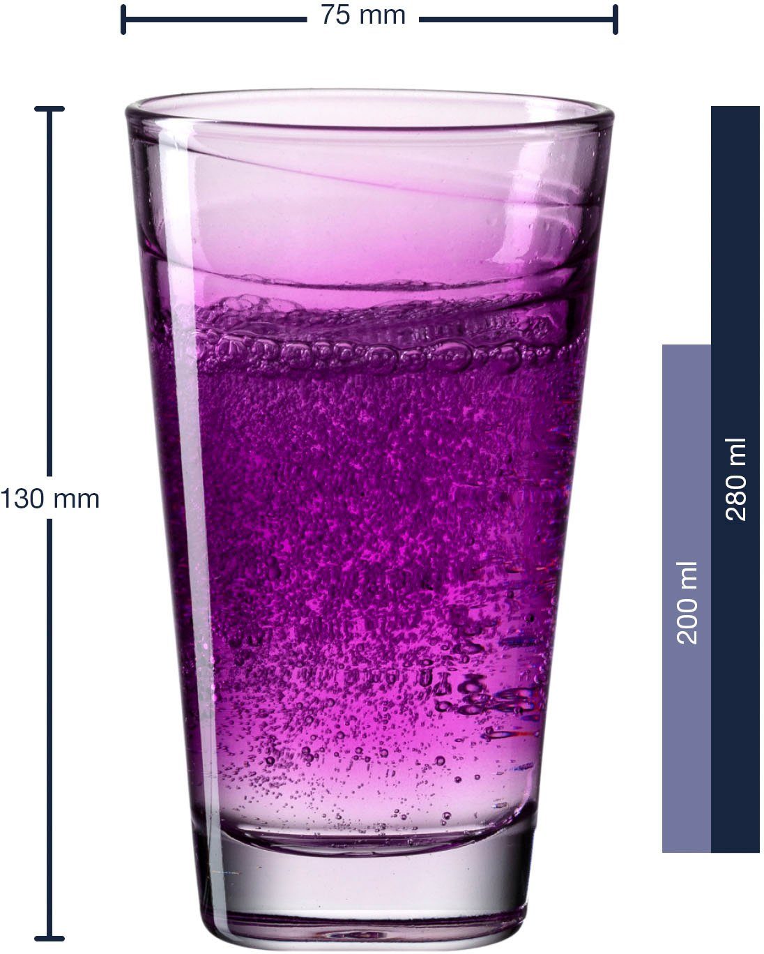 LEONARDO Longdrinkglas Vario STRUTTURA (set, 6-delig)