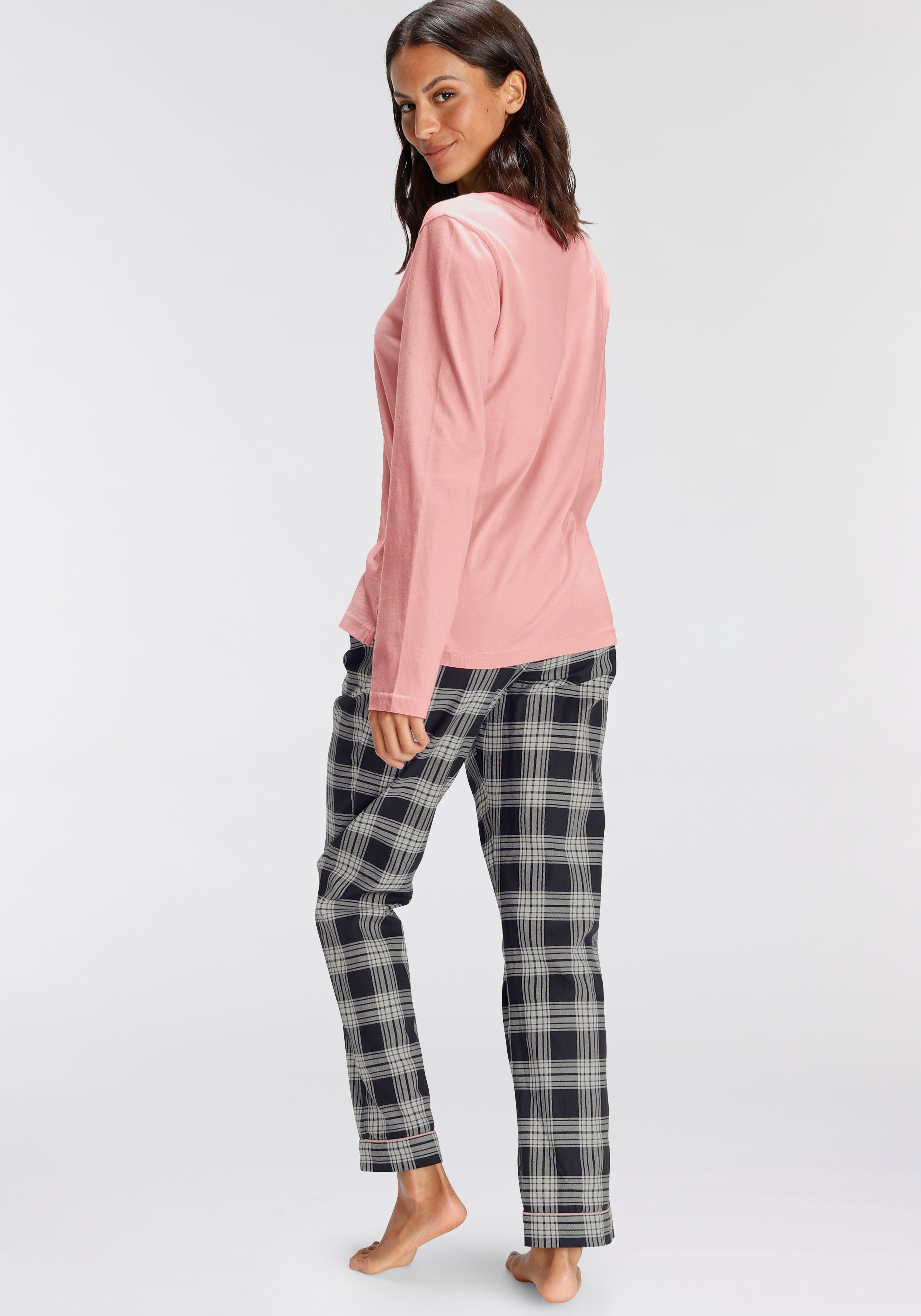 H.I.S Pyjama met geruite pyjamabroek (2-delig, 1 stuk)