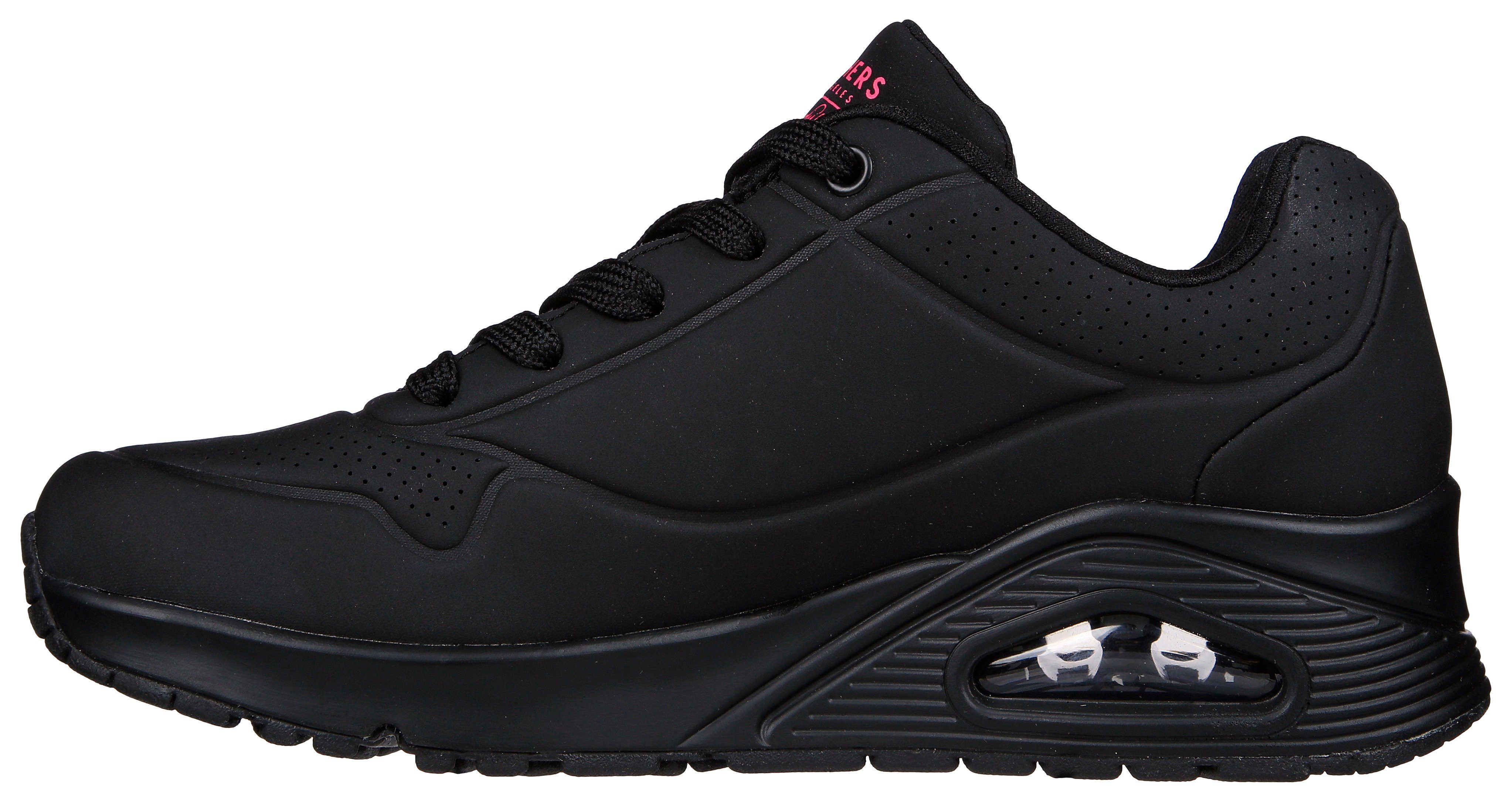 Skechers Sneakers UNO - HIGHLIGHT LOVE , vrijetijdsschoen, lage schoen, veterschoen met hartjes-print