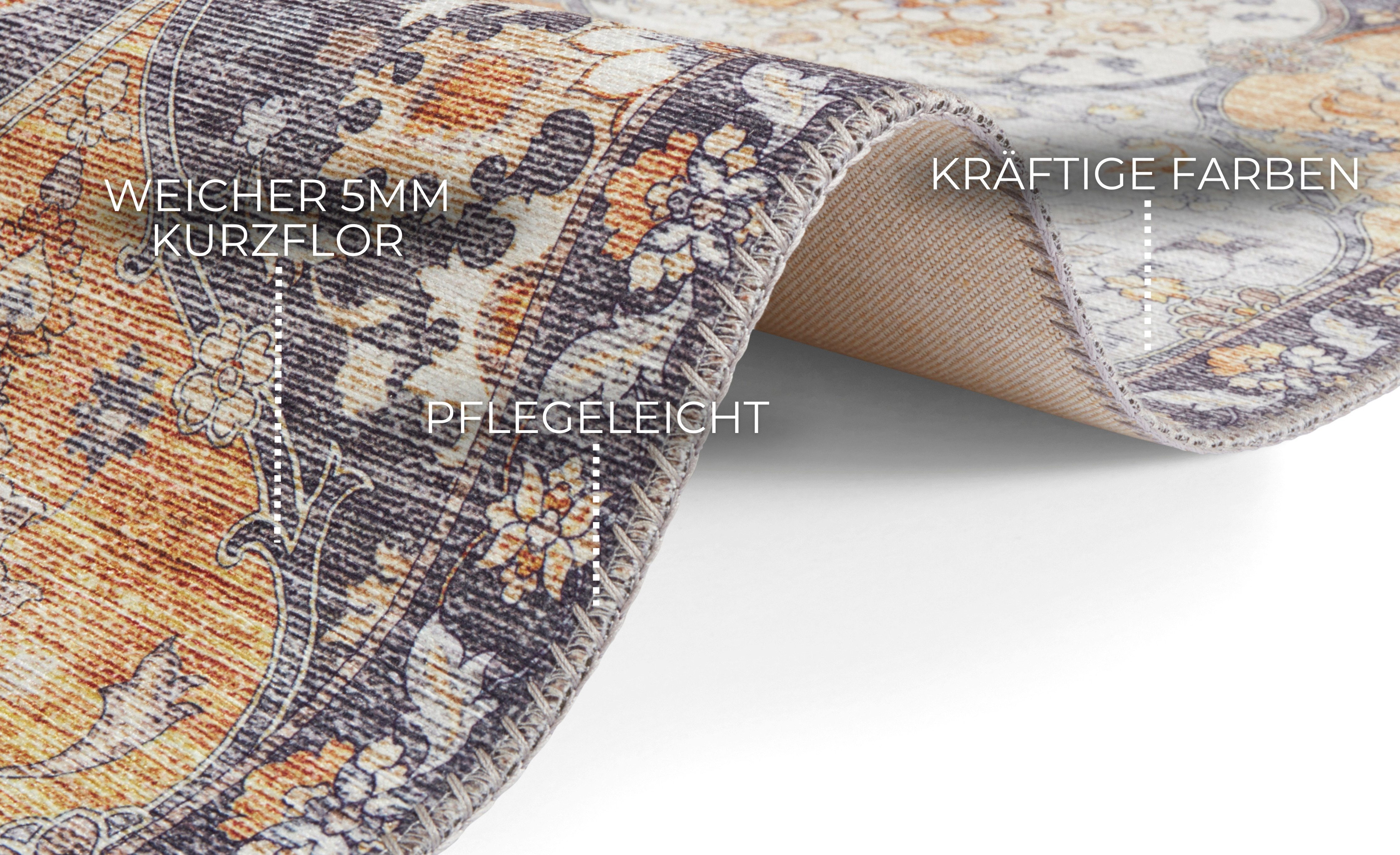 ELLE DECORATION Vloerkleed Kasjmier Ghom Oosters, loper, kortpolig, vintage, woonkamer, slaapkamer